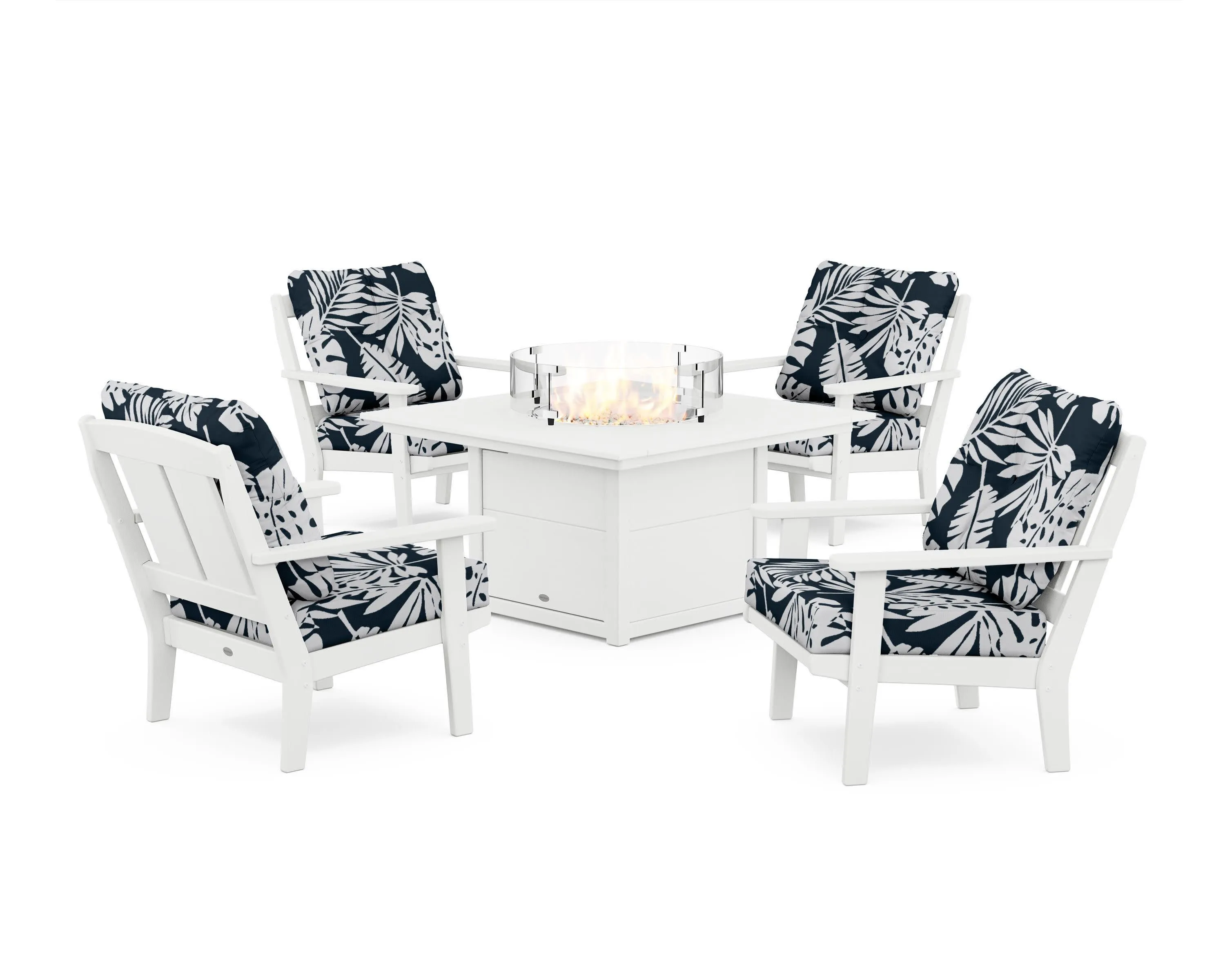 Mission 5-Piece Deep Seating Set with Fire Pit Table