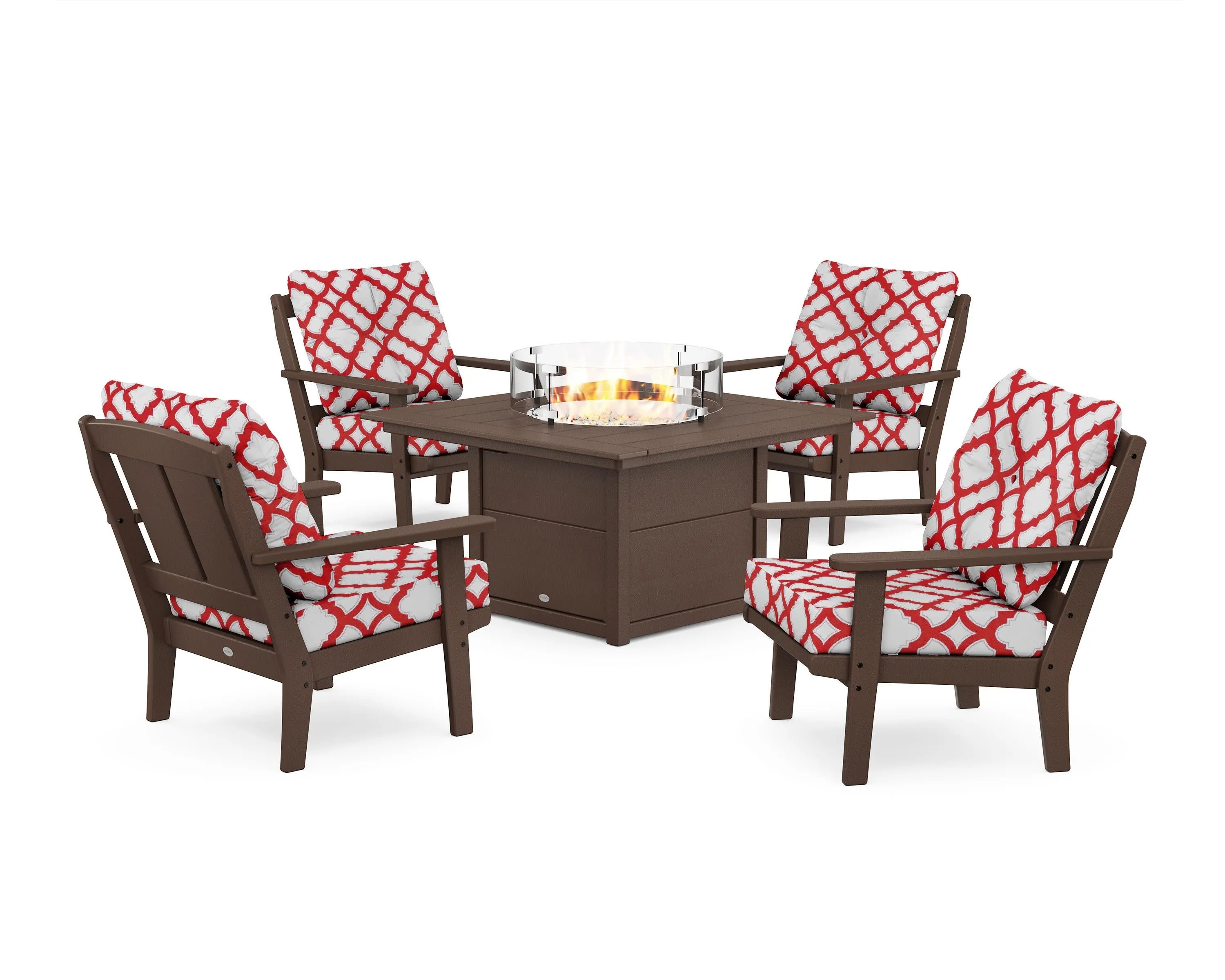 Mission 5-Piece Deep Seating Set with Fire Pit Table