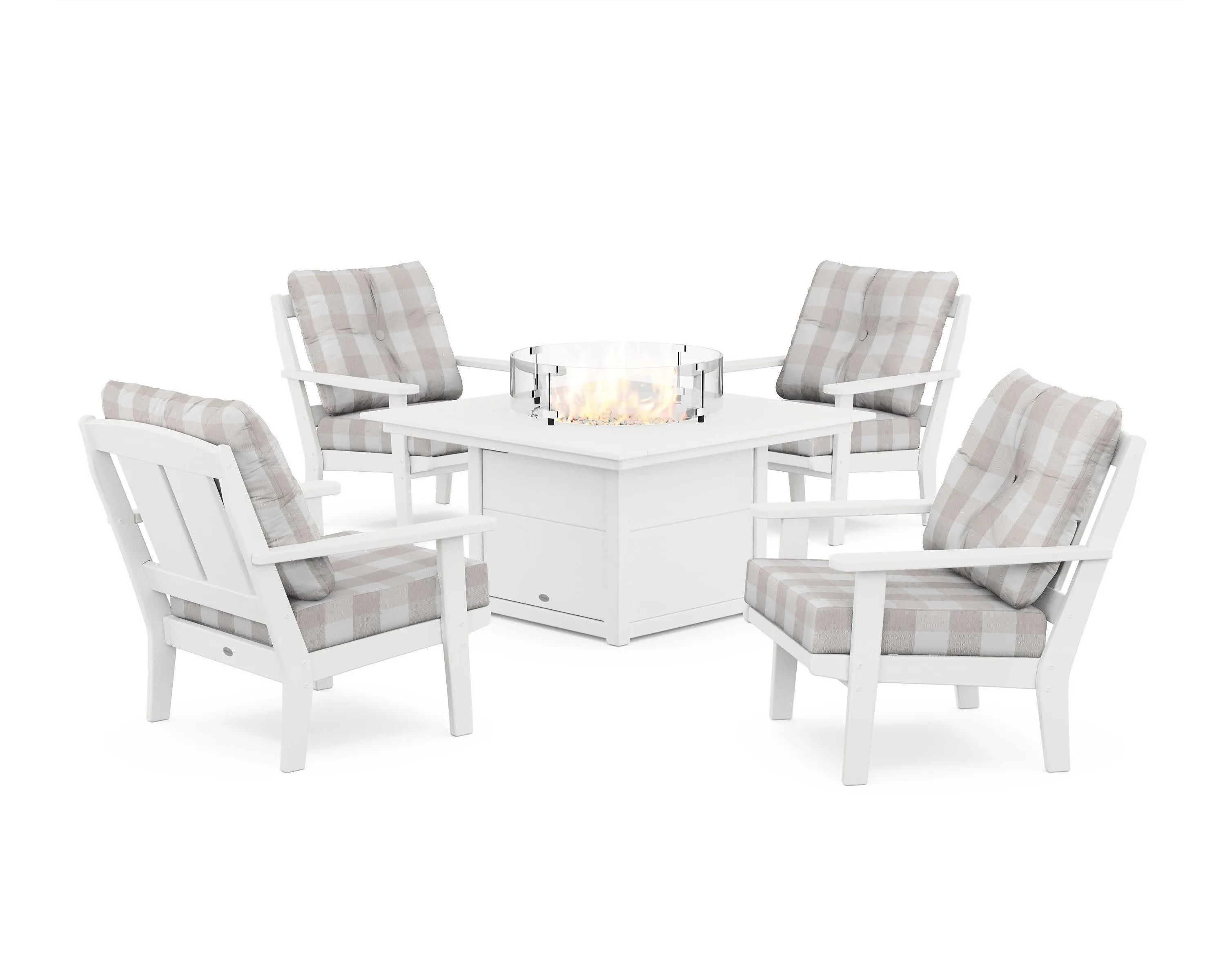 Mission 5-Piece Deep Seating Set with Fire Pit Table