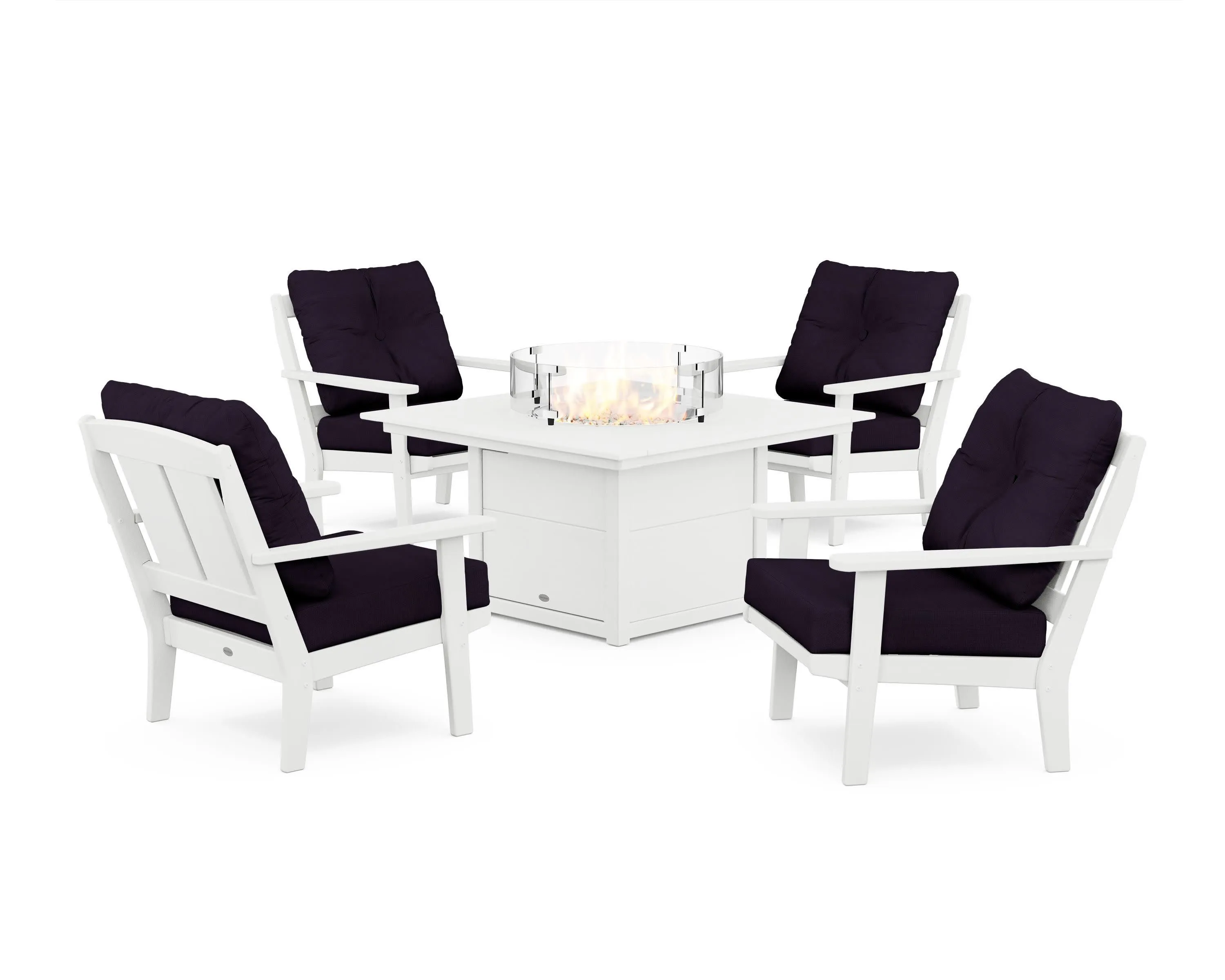 Mission 5-Piece Deep Seating Set with Fire Pit Table