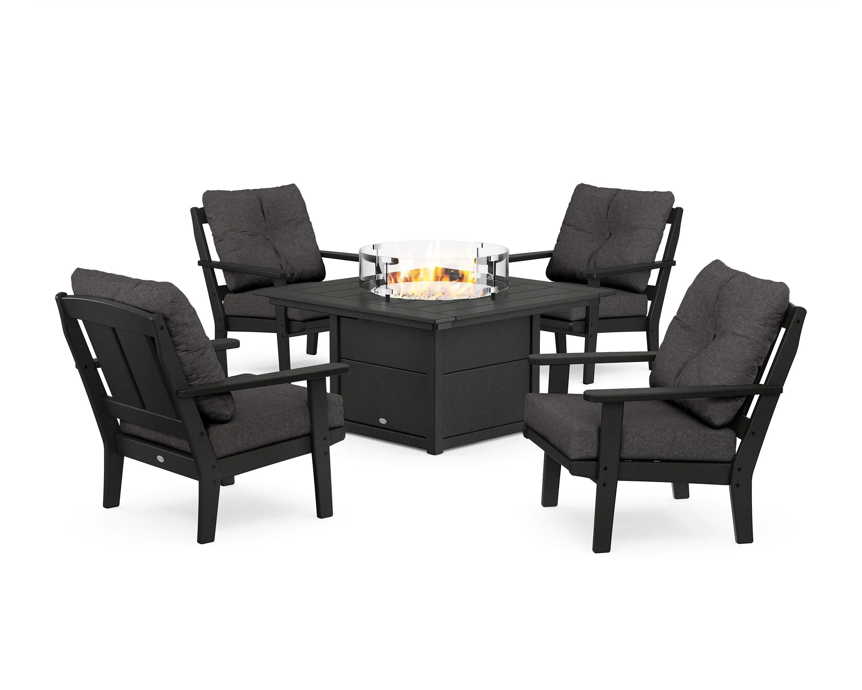 Mission 5-Piece Deep Seating Set with Fire Pit Table