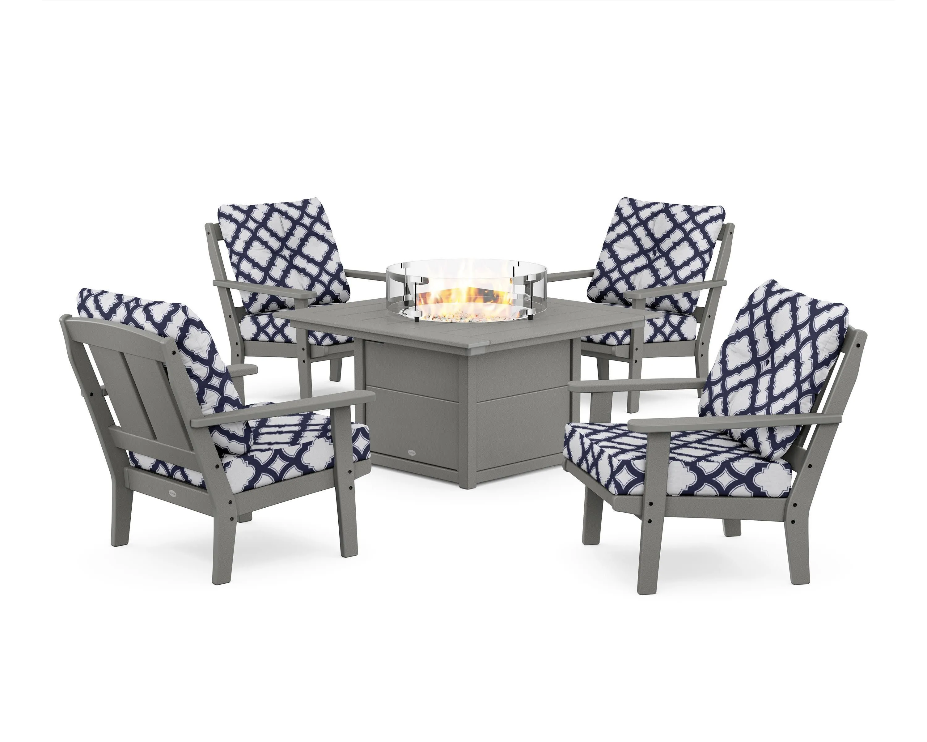 Mission 5-Piece Deep Seating Set with Fire Pit Table