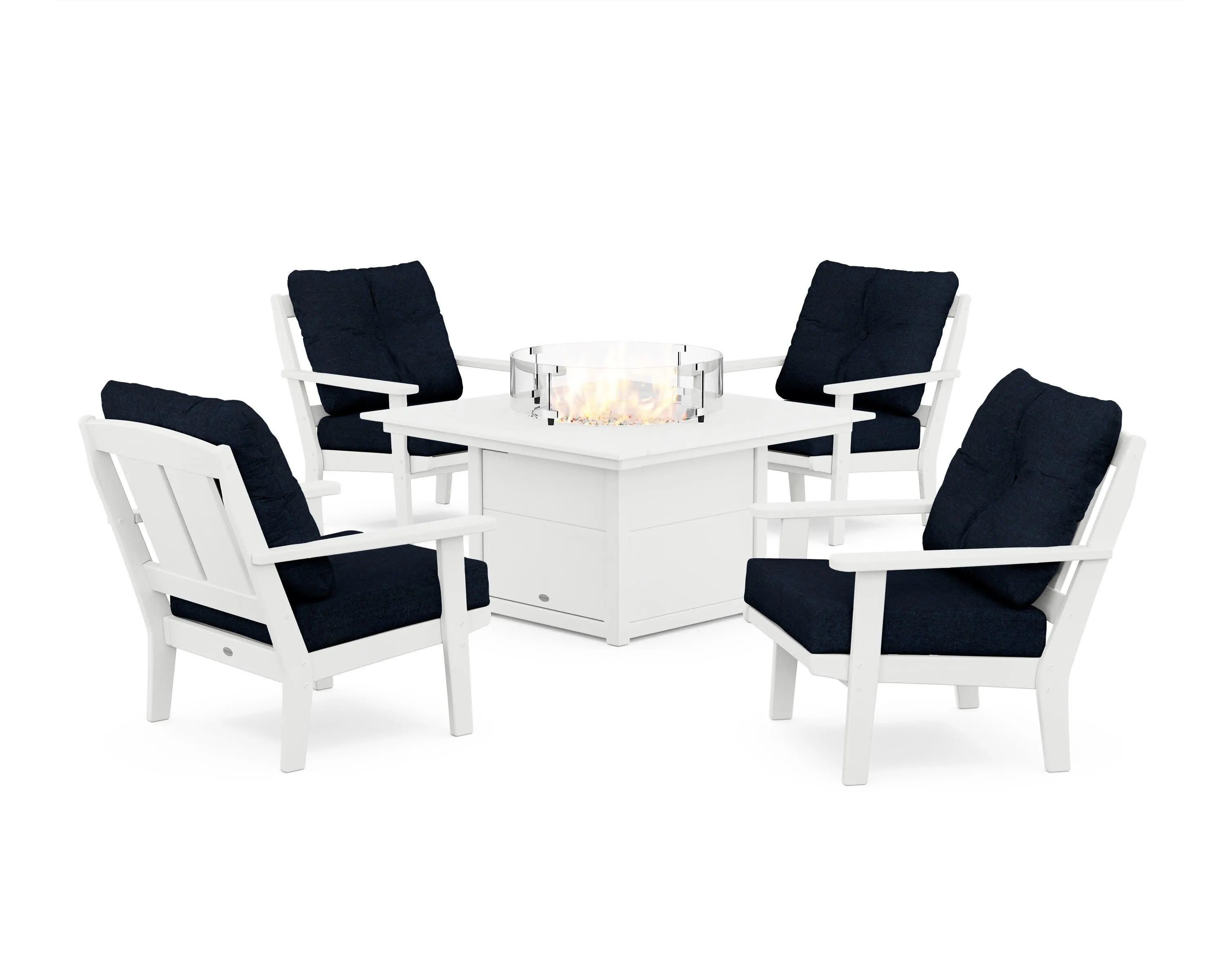 Mission 5-Piece Deep Seating Set with Fire Pit Table
