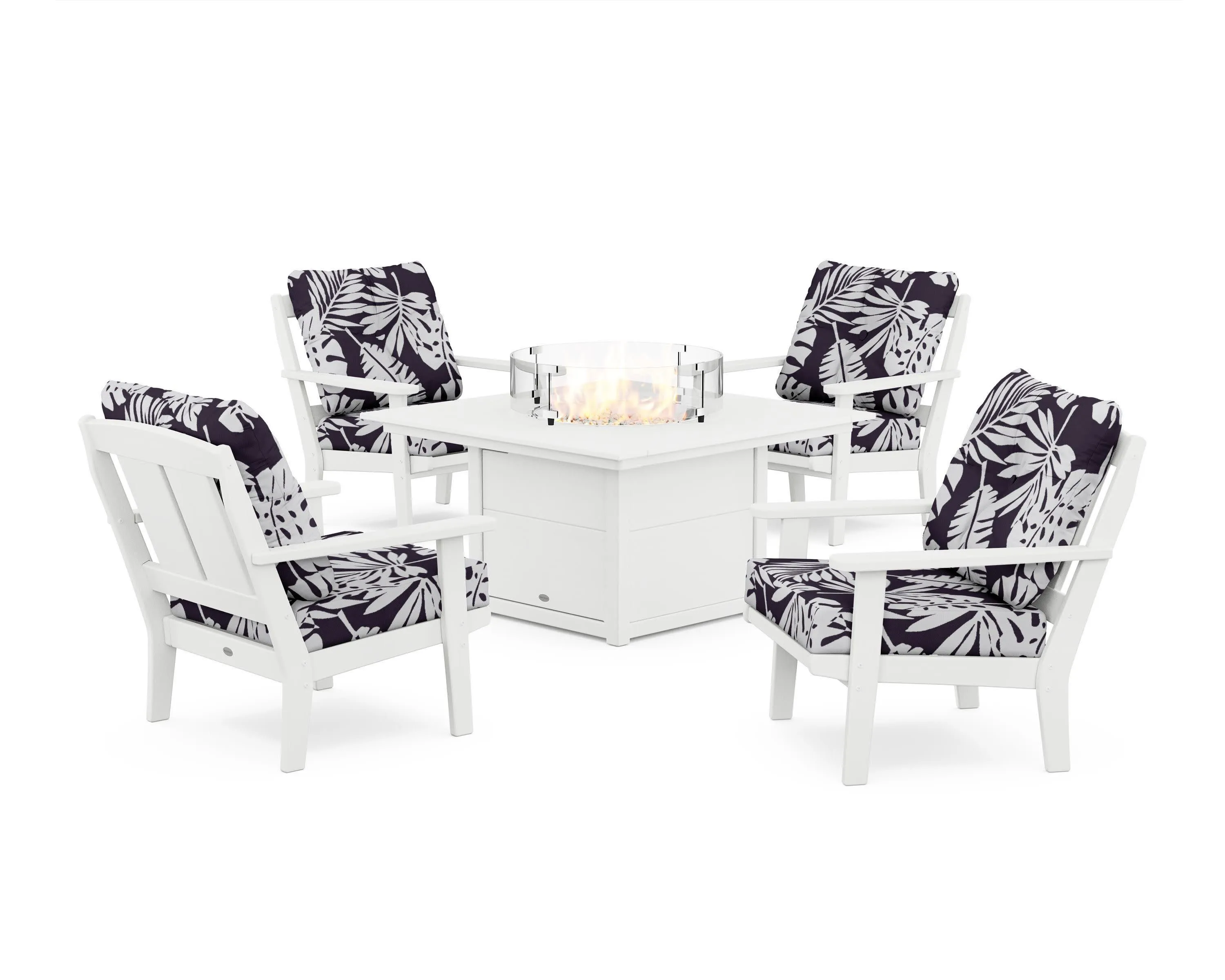 Mission 5-Piece Deep Seating Set with Fire Pit Table