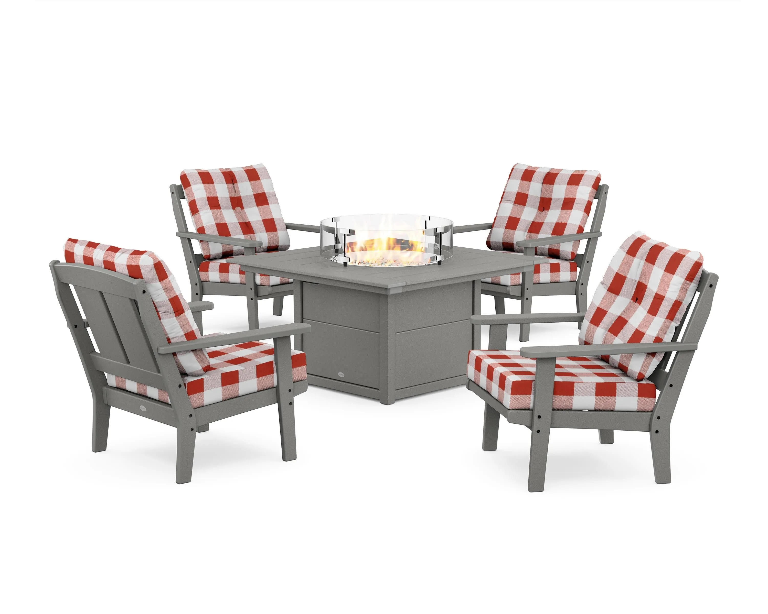Mission 5-Piece Deep Seating Set with Fire Pit Table