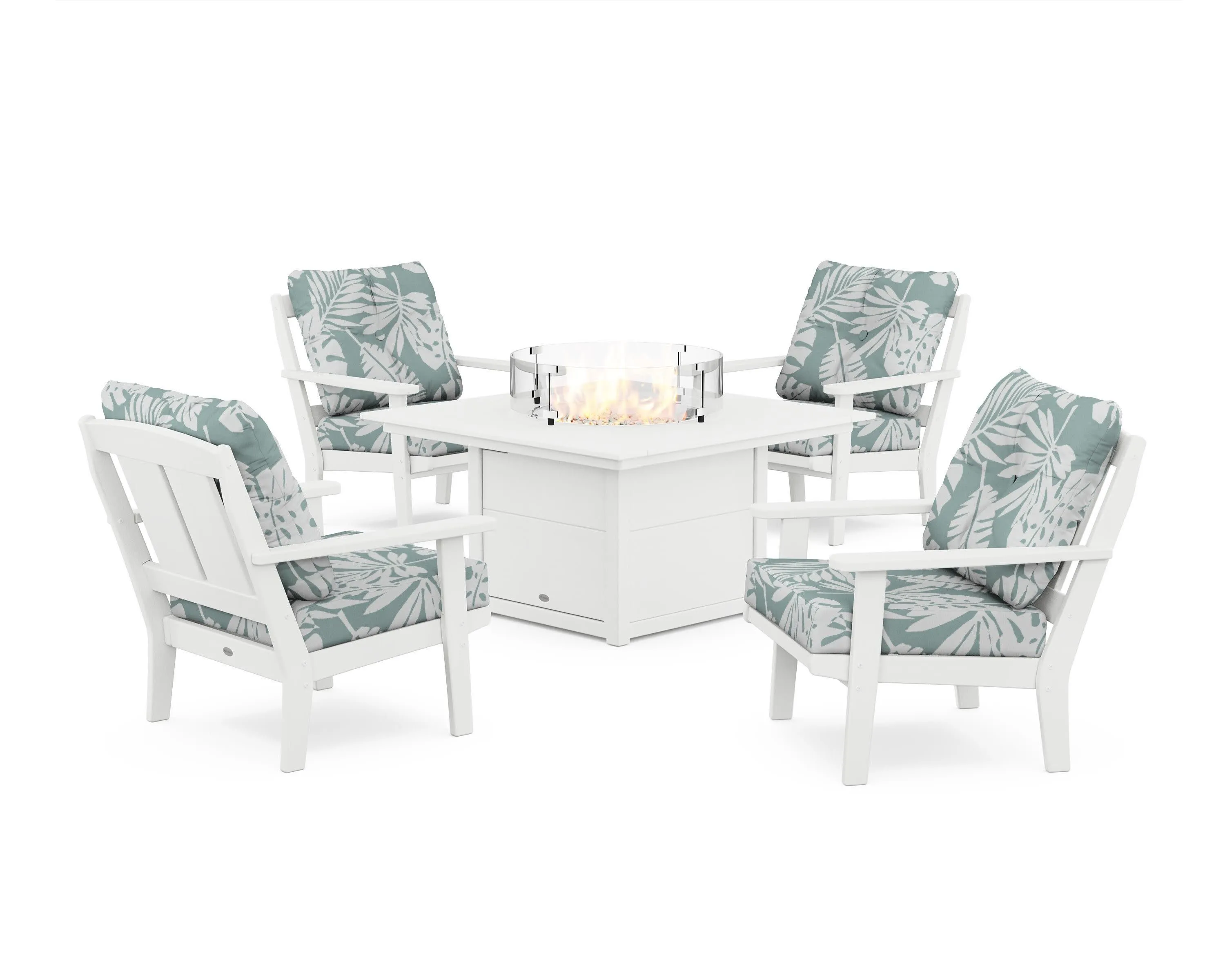 Mission 5-Piece Deep Seating Set with Fire Pit Table