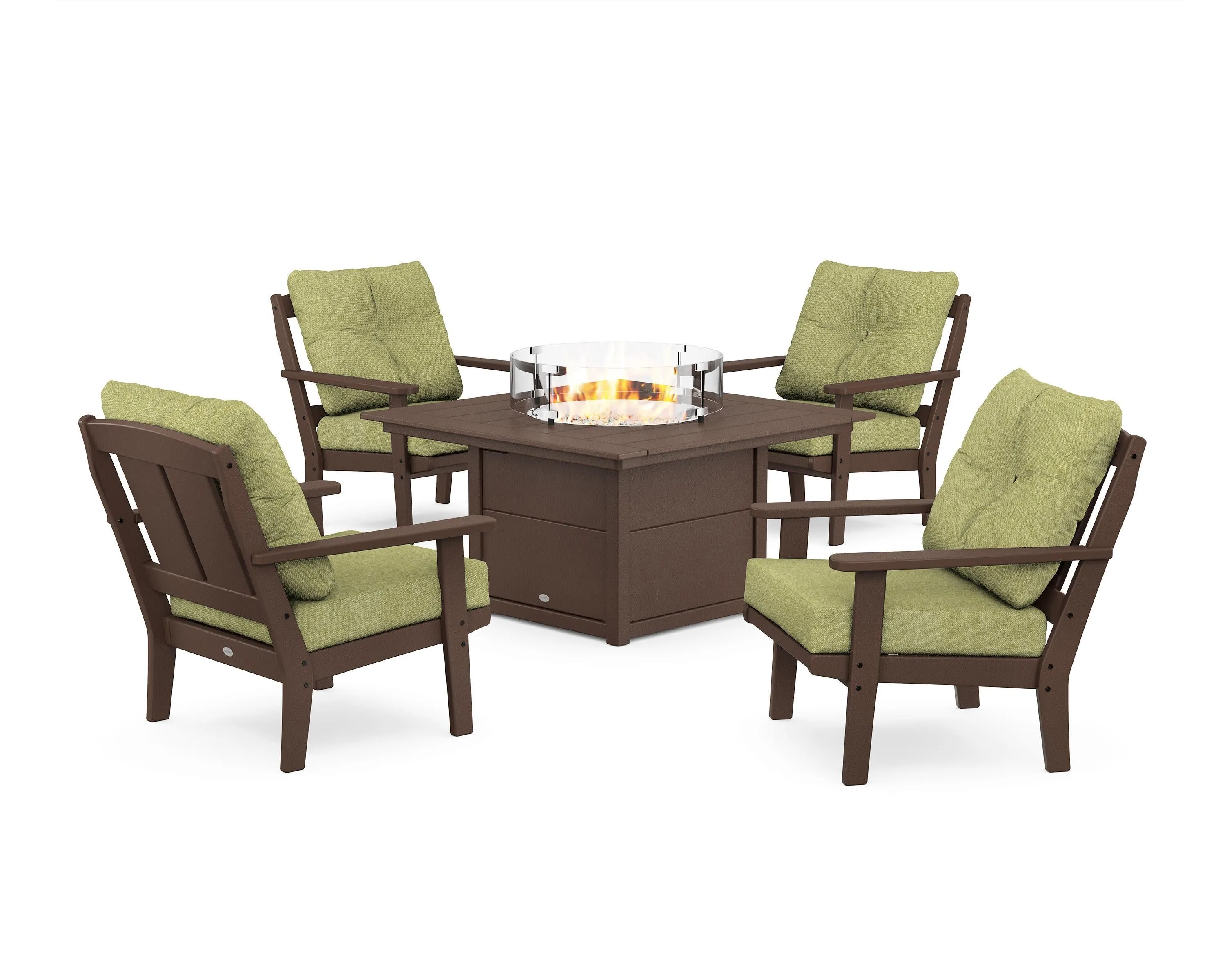 Mission 5-Piece Deep Seating Set with Fire Pit Table