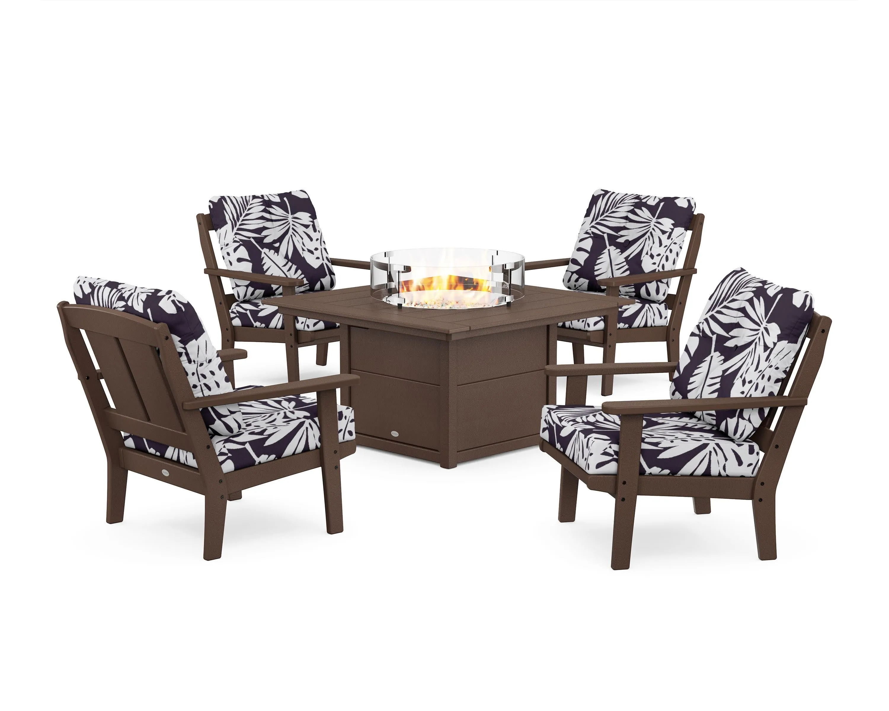 Mission 5-Piece Deep Seating Set with Fire Pit Table