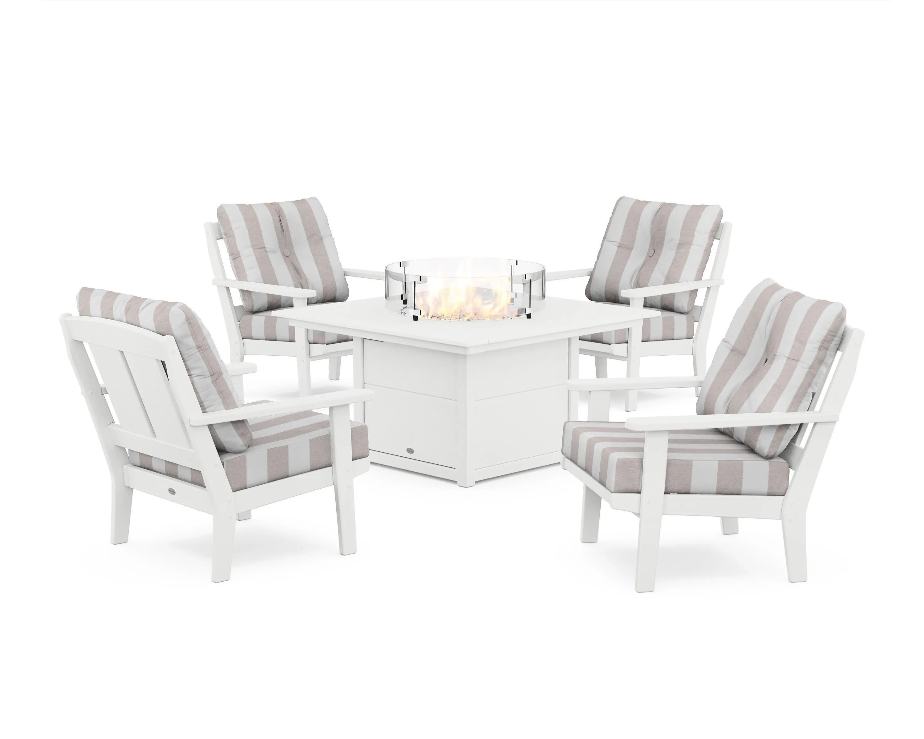Mission 5-Piece Deep Seating Set with Fire Pit Table