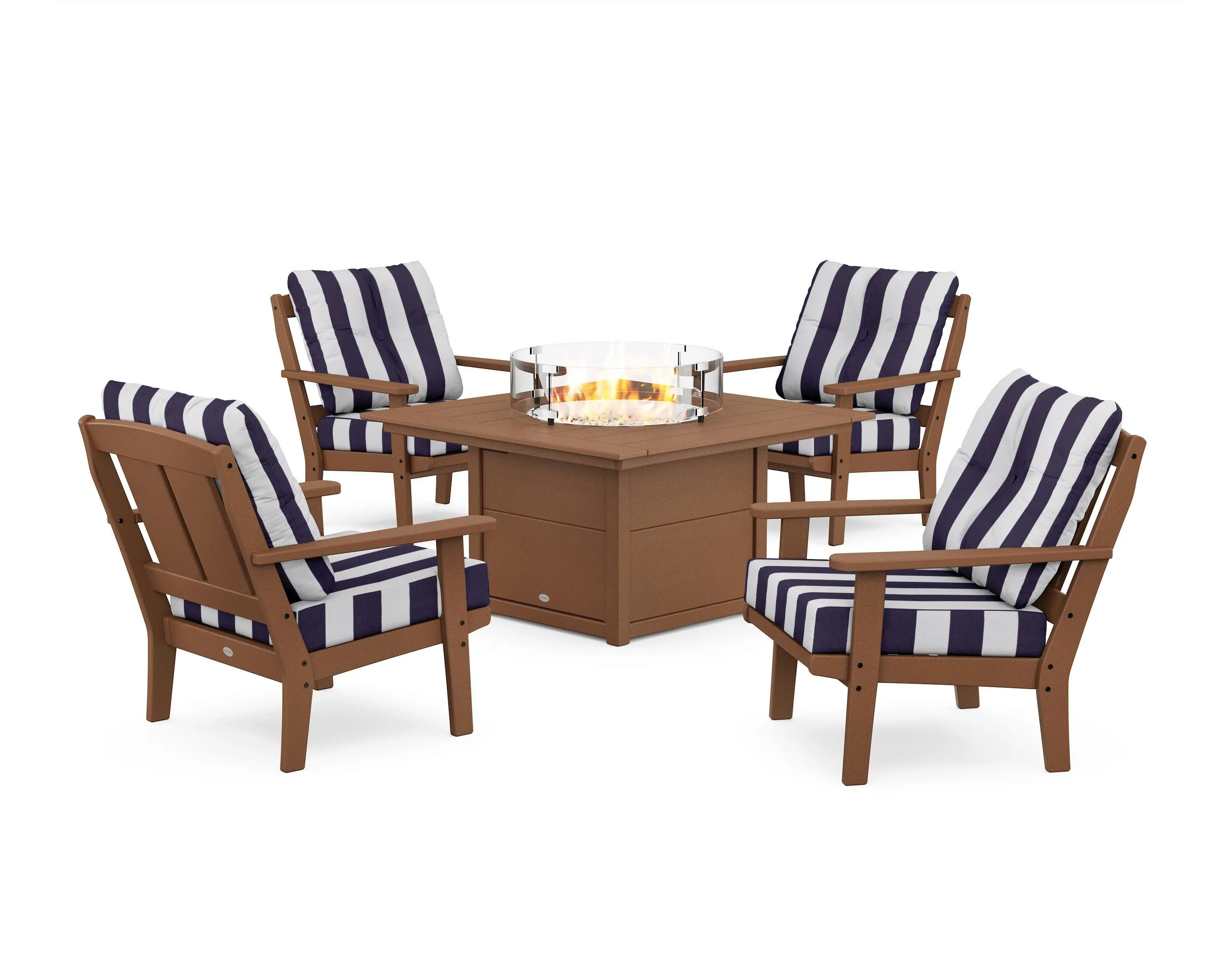 Mission 5-Piece Deep Seating Set with Fire Pit Table