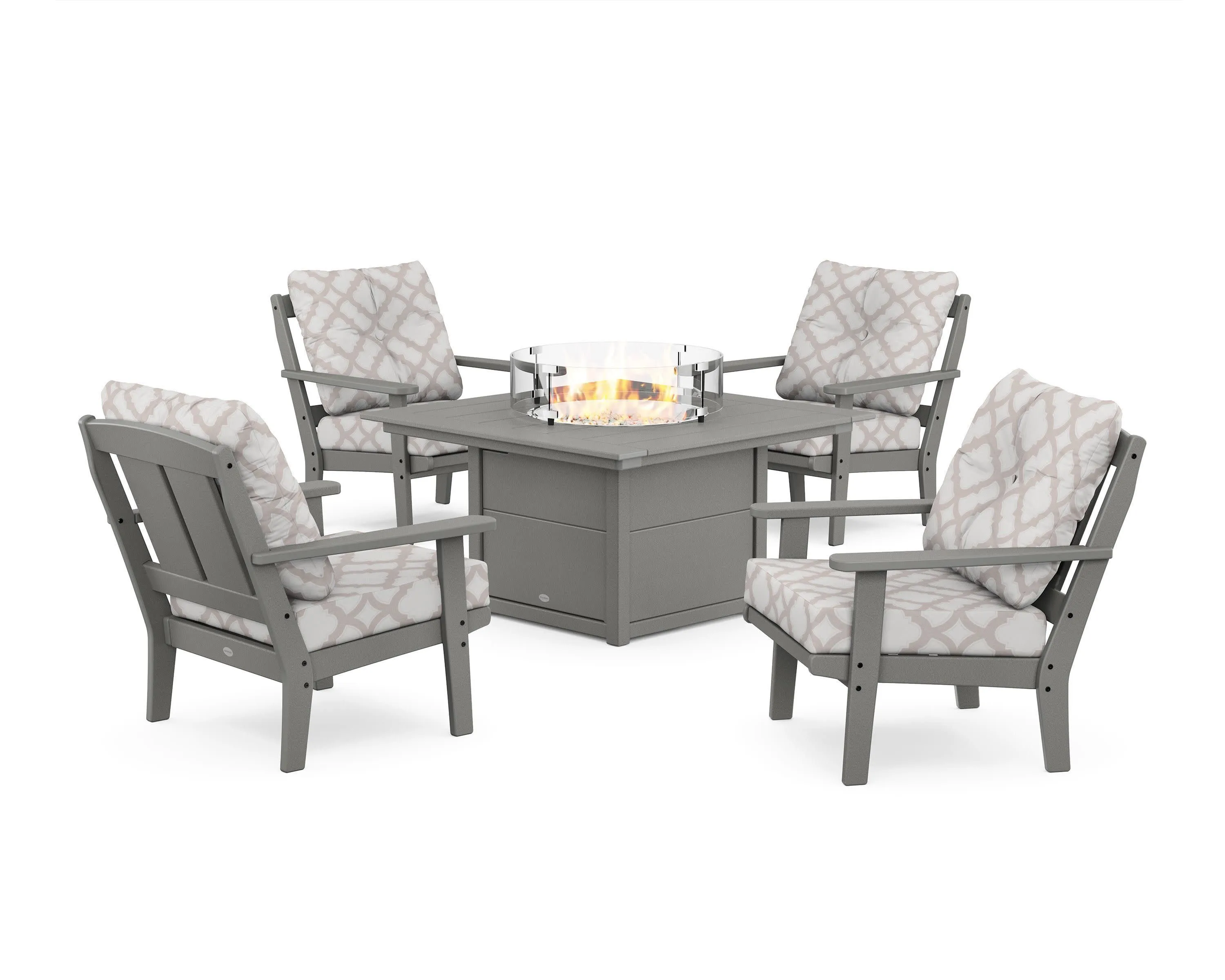 Mission 5-Piece Deep Seating Set with Fire Pit Table