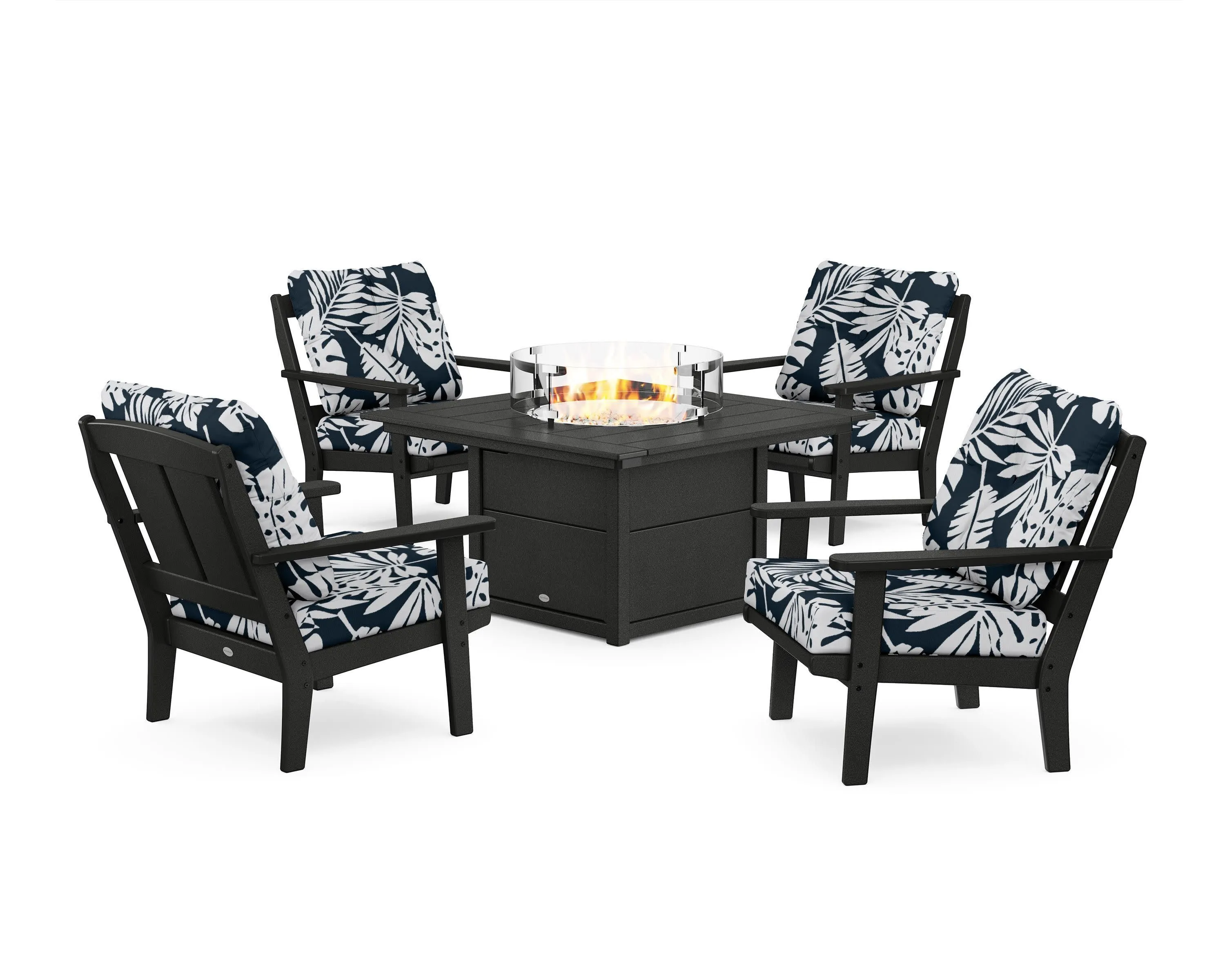 Mission 5-Piece Deep Seating Set with Fire Pit Table