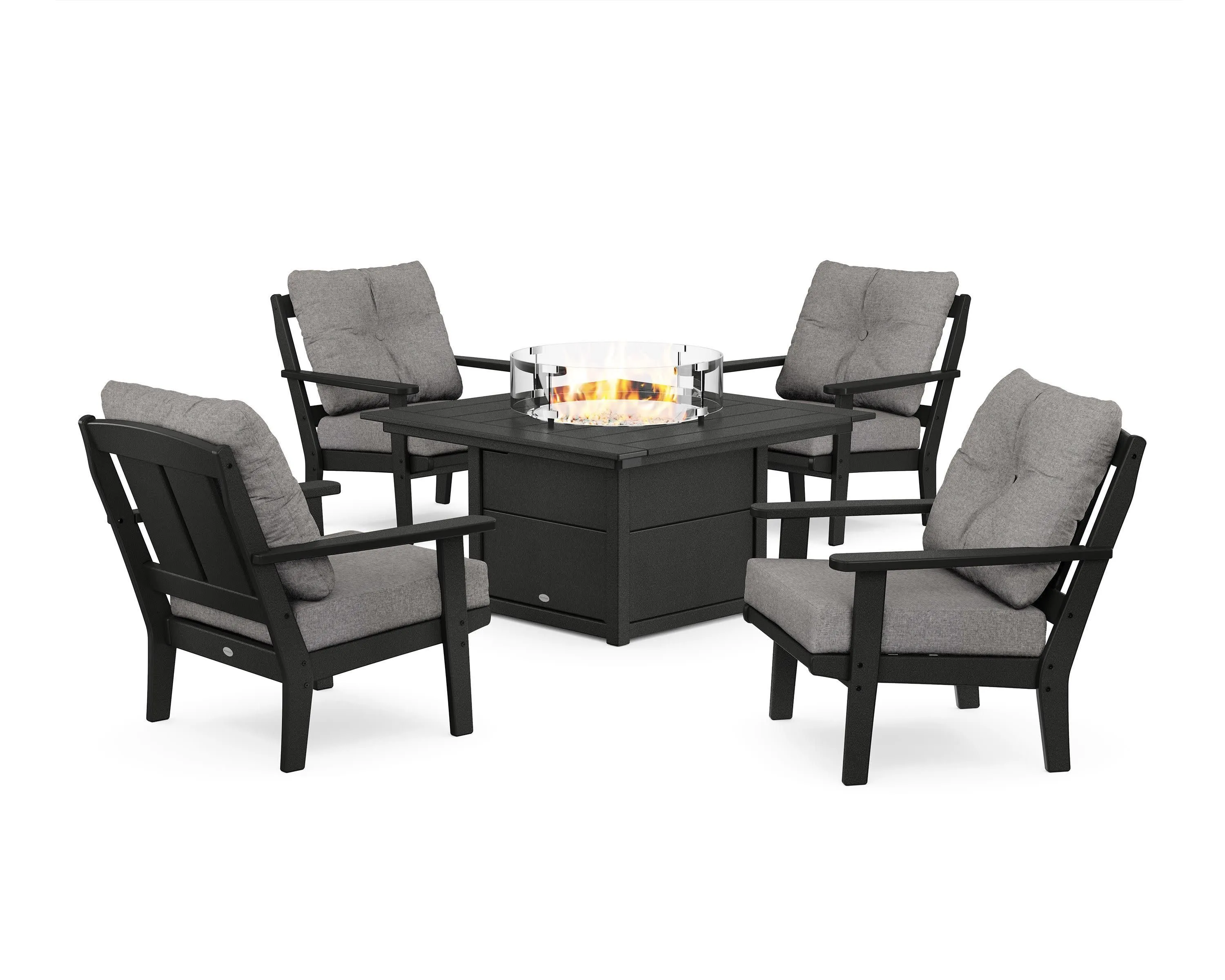 Mission 5-Piece Deep Seating Set with Fire Pit Table