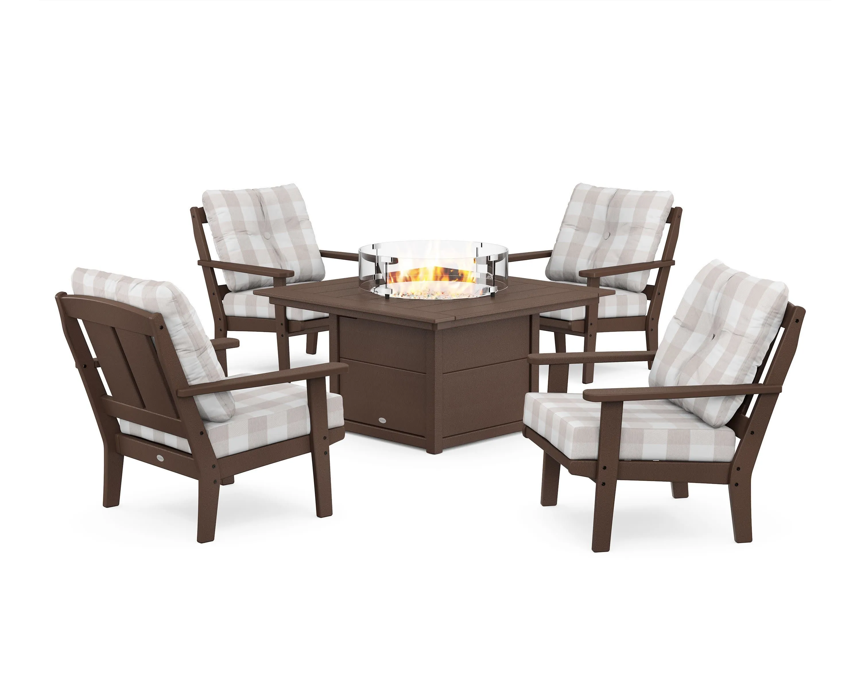 Mission 5-Piece Deep Seating Set with Fire Pit Table