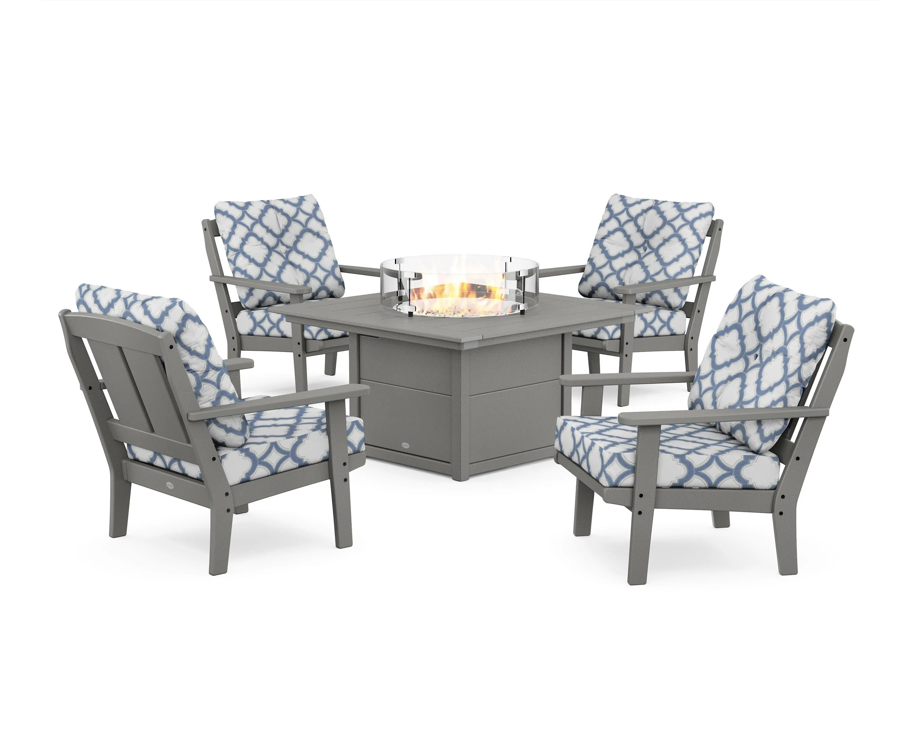 Mission 5-Piece Deep Seating Set with Fire Pit Table