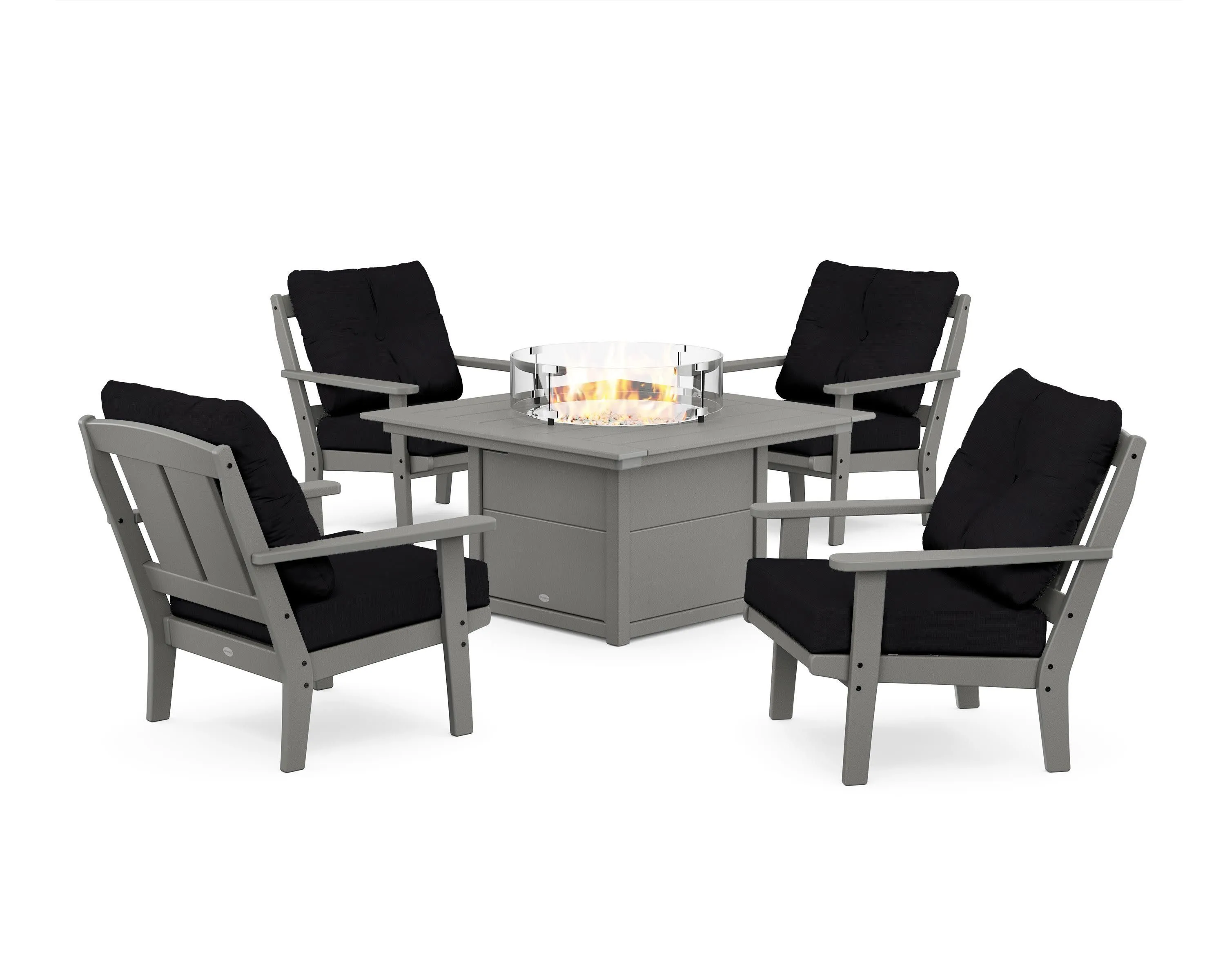 Mission 5-Piece Deep Seating Set with Fire Pit Table