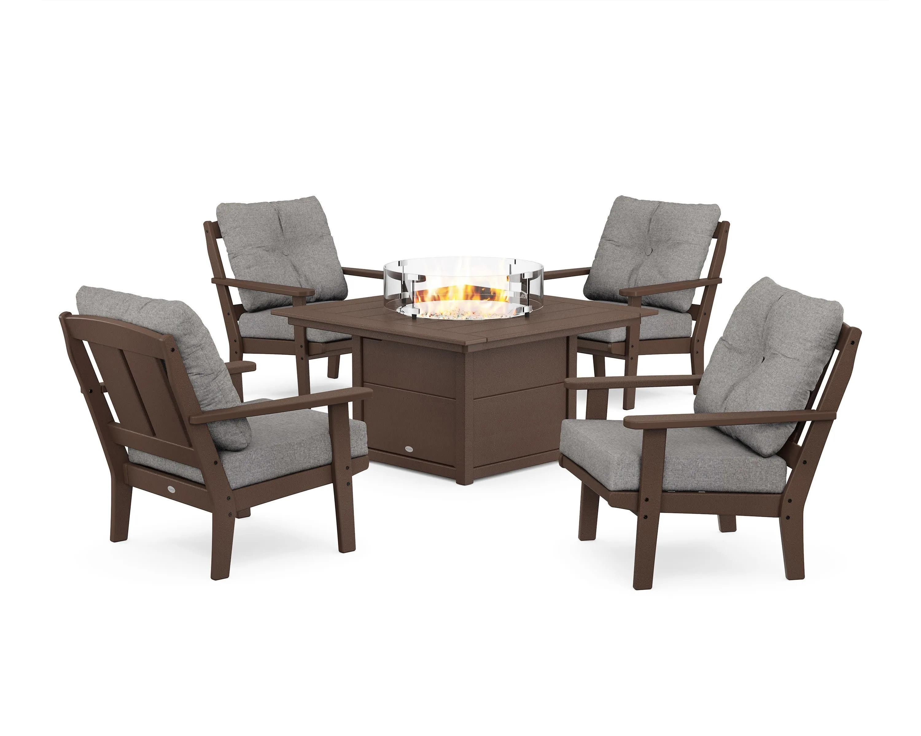Mission 5-Piece Deep Seating Set with Fire Pit Table