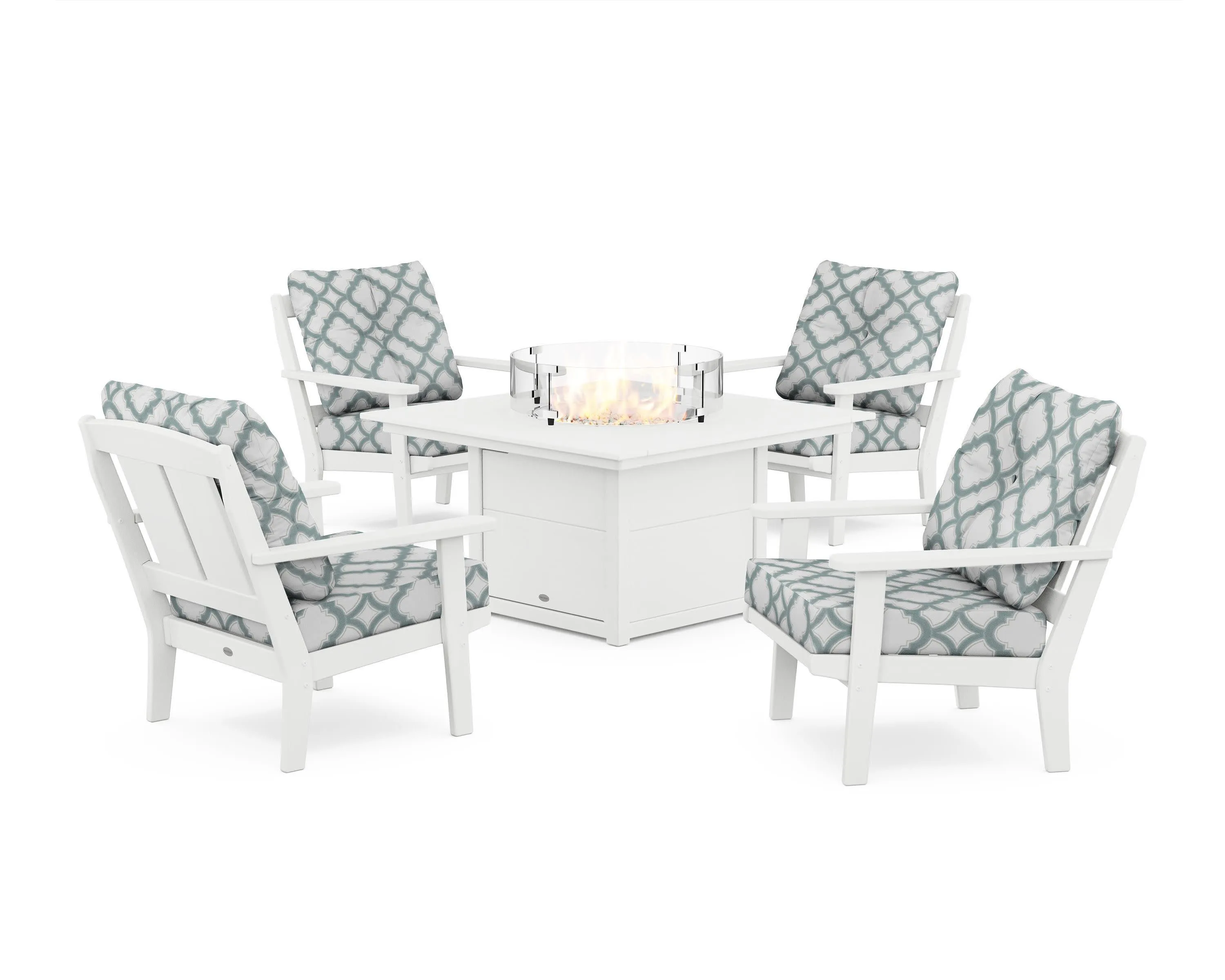 Mission 5-Piece Deep Seating Set with Fire Pit Table