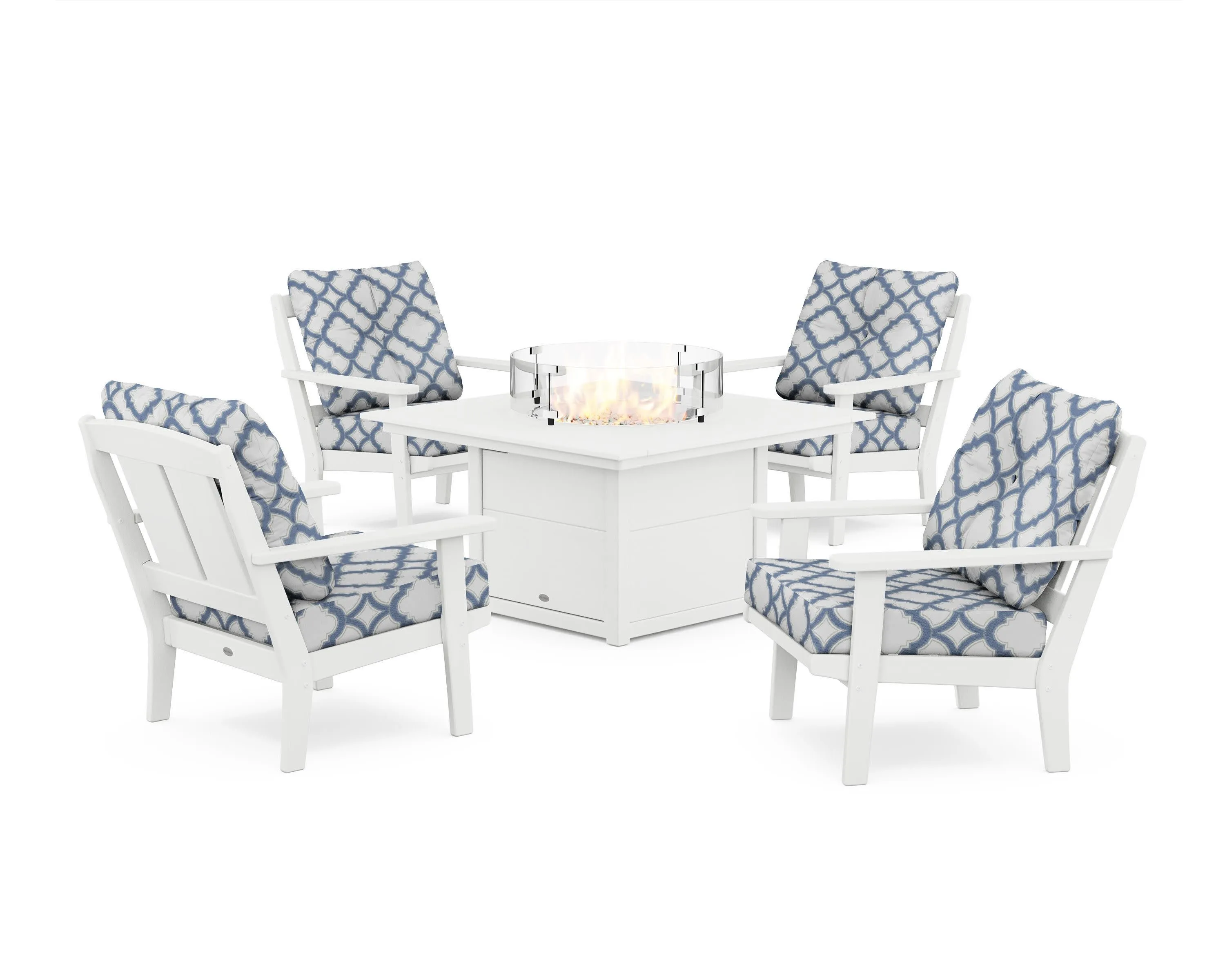 Mission 5-Piece Deep Seating Set with Fire Pit Table