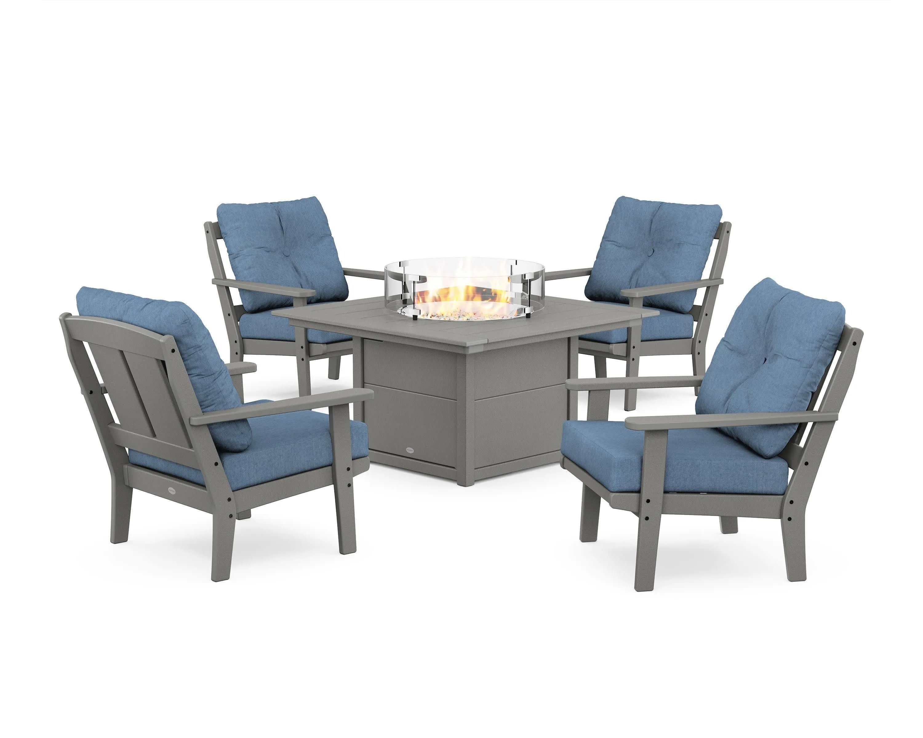 Mission 5-Piece Deep Seating Set with Fire Pit Table