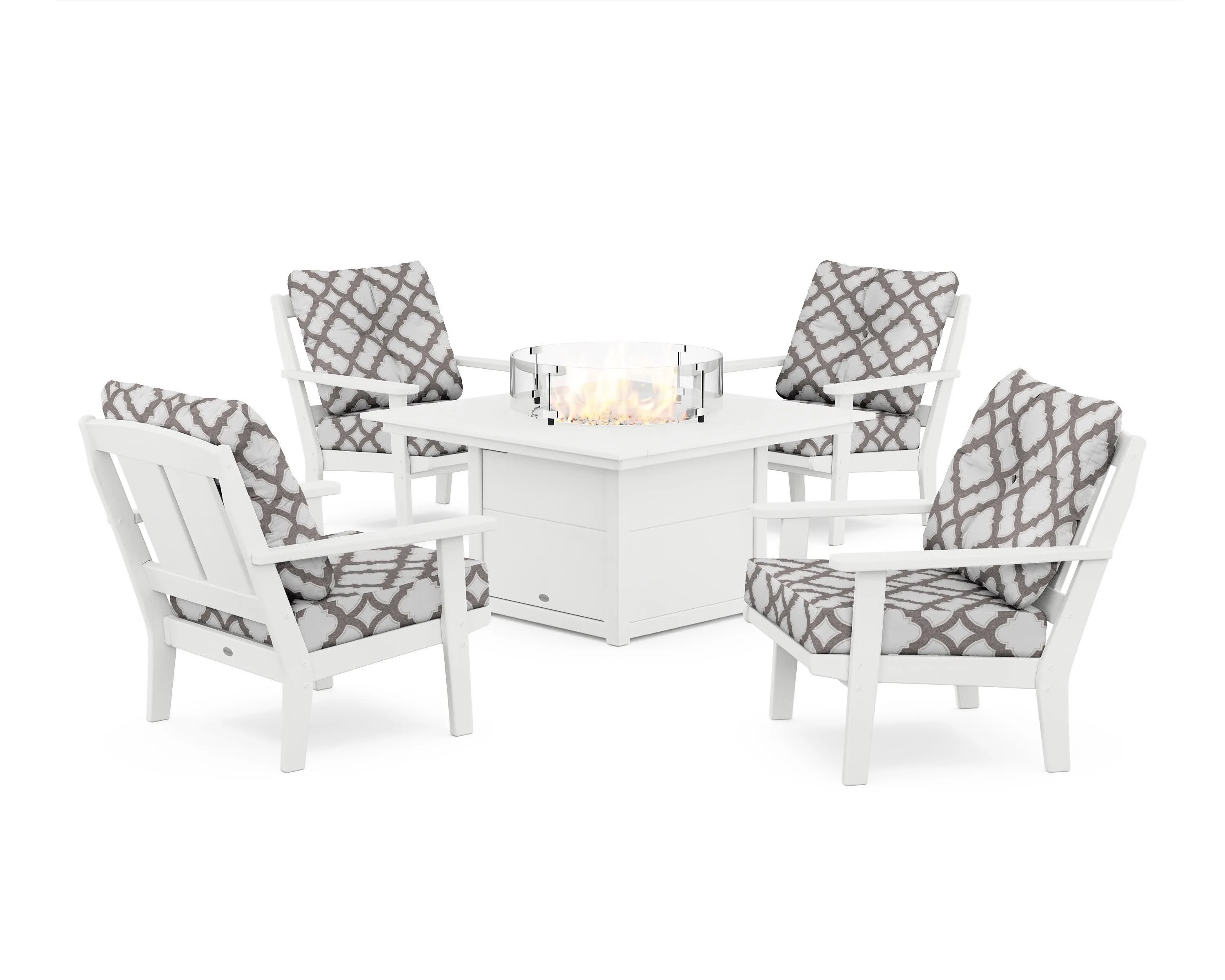 Mission 5-Piece Deep Seating Set with Fire Pit Table