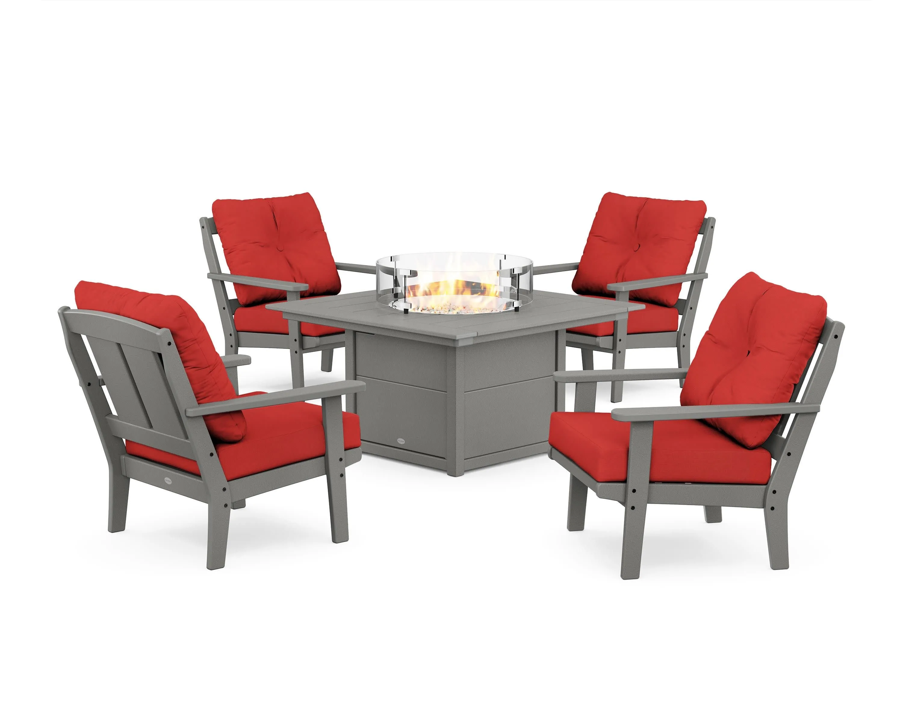 Mission 5-Piece Deep Seating Set with Fire Pit Table