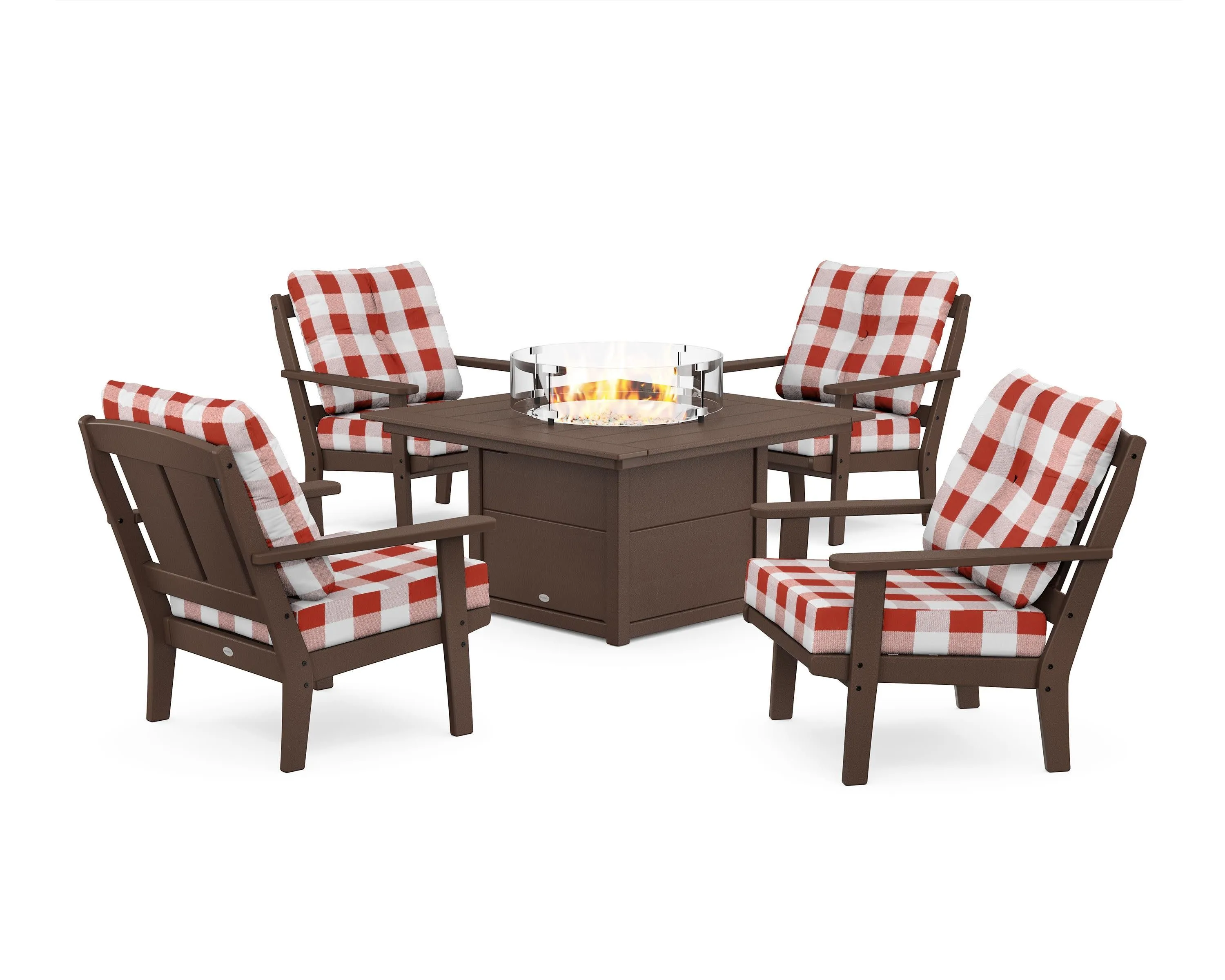 Mission 5-Piece Deep Seating Set with Fire Pit Table