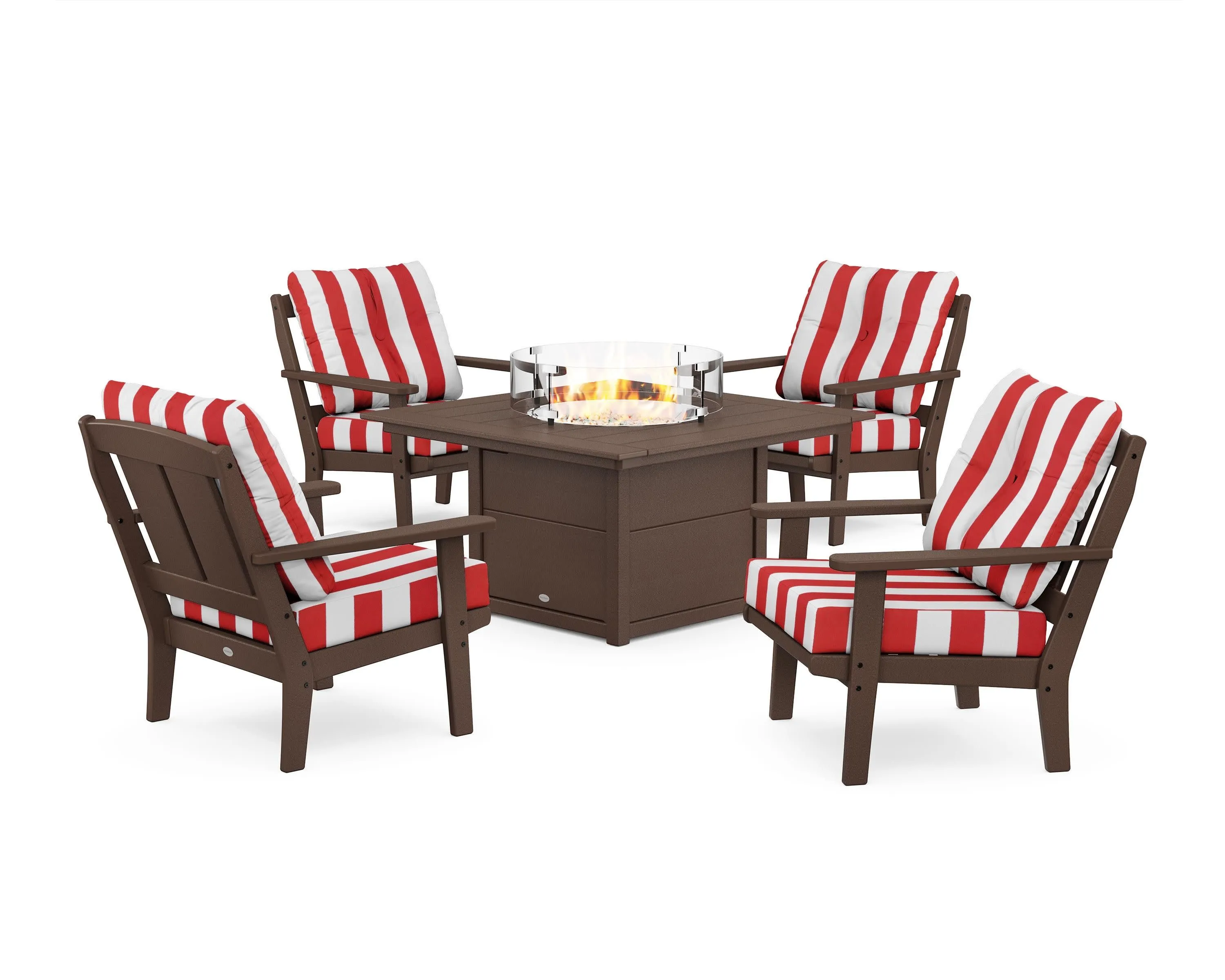 Mission 5-Piece Deep Seating Set with Fire Pit Table