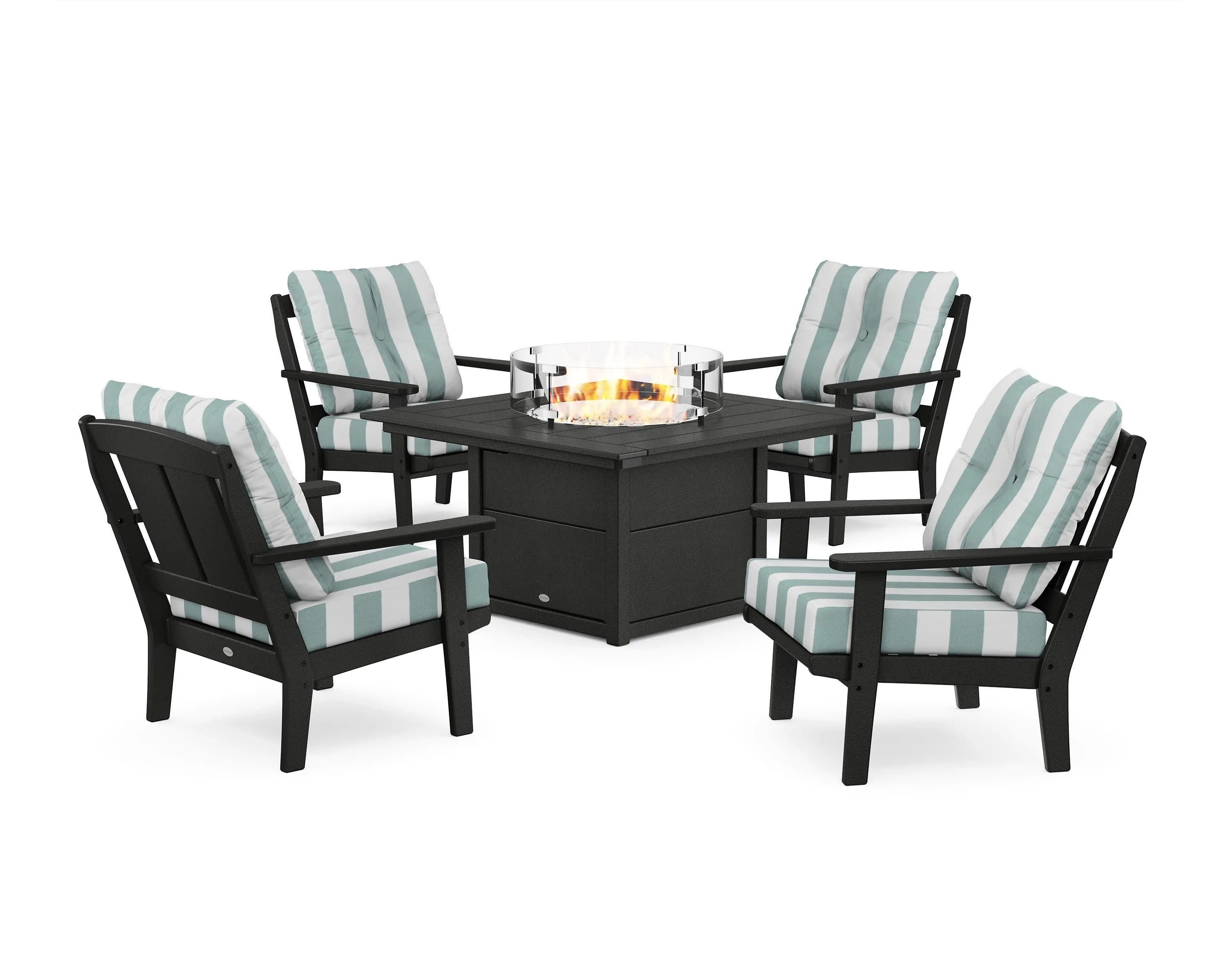 Mission 5-Piece Deep Seating Set with Fire Pit Table