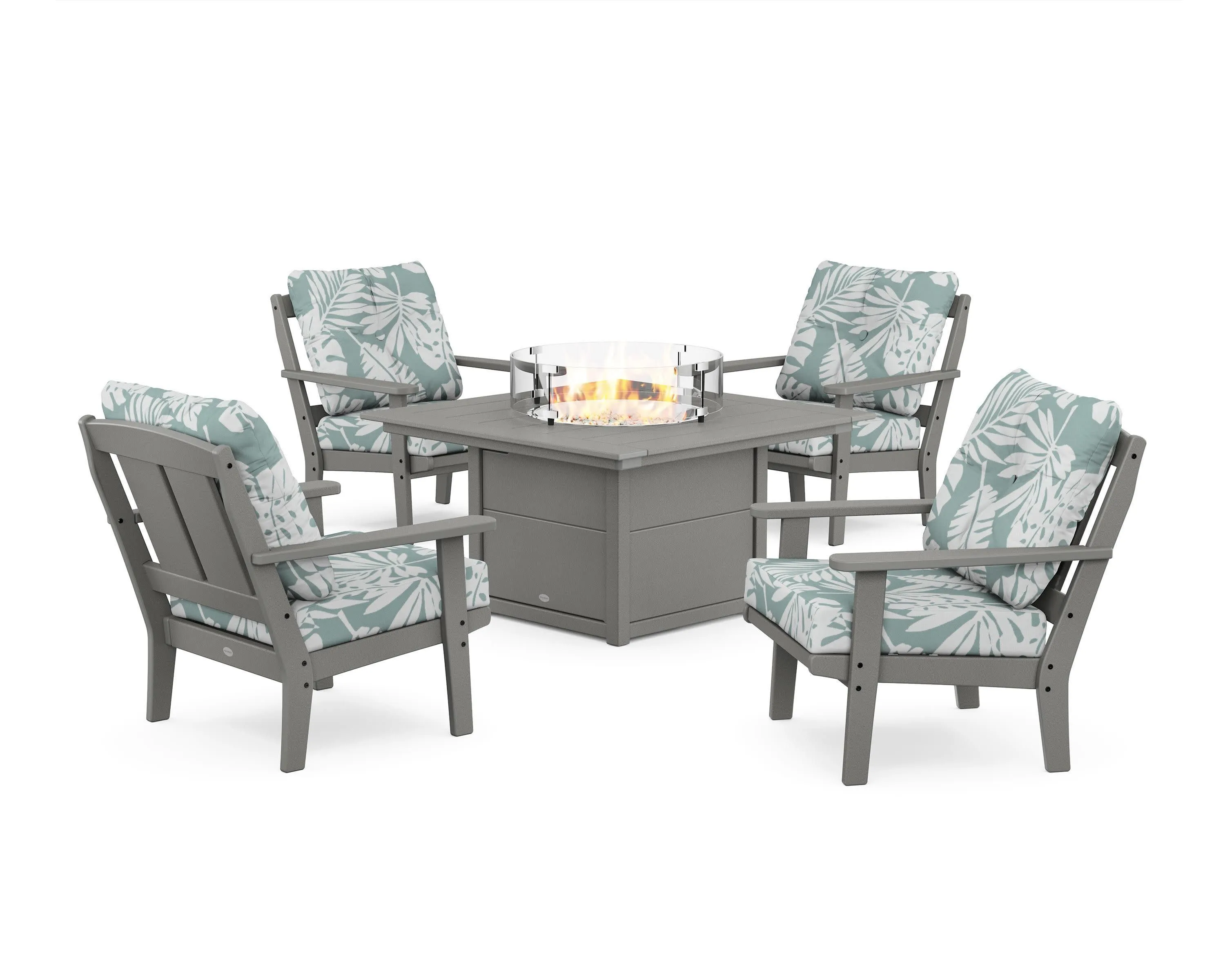 Mission 5-Piece Deep Seating Set with Fire Pit Table