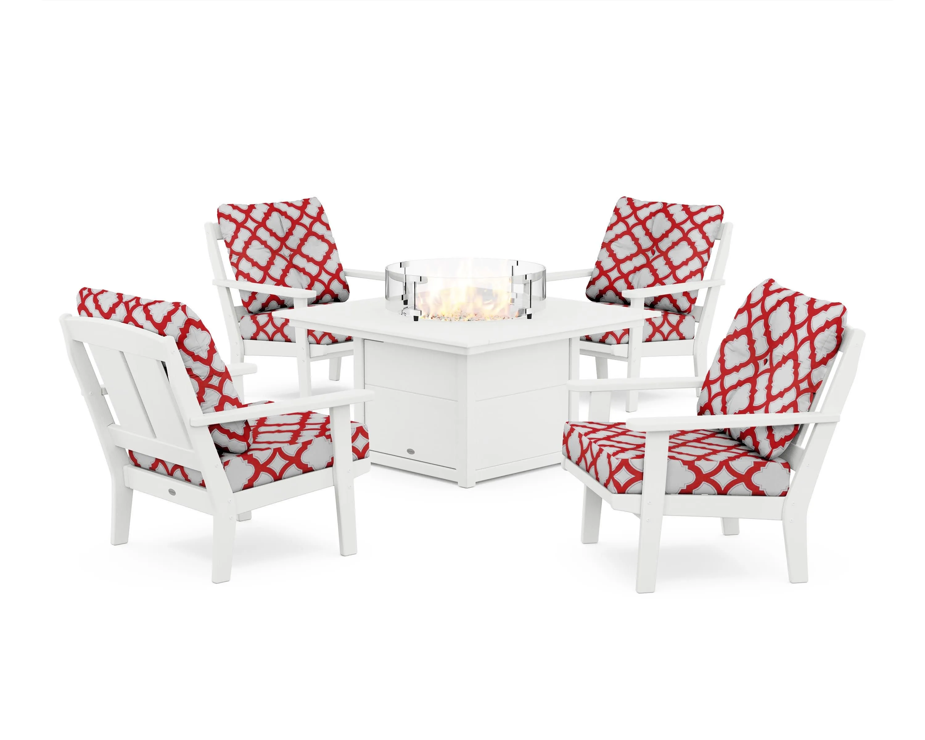 Mission 5-Piece Deep Seating Set with Fire Pit Table