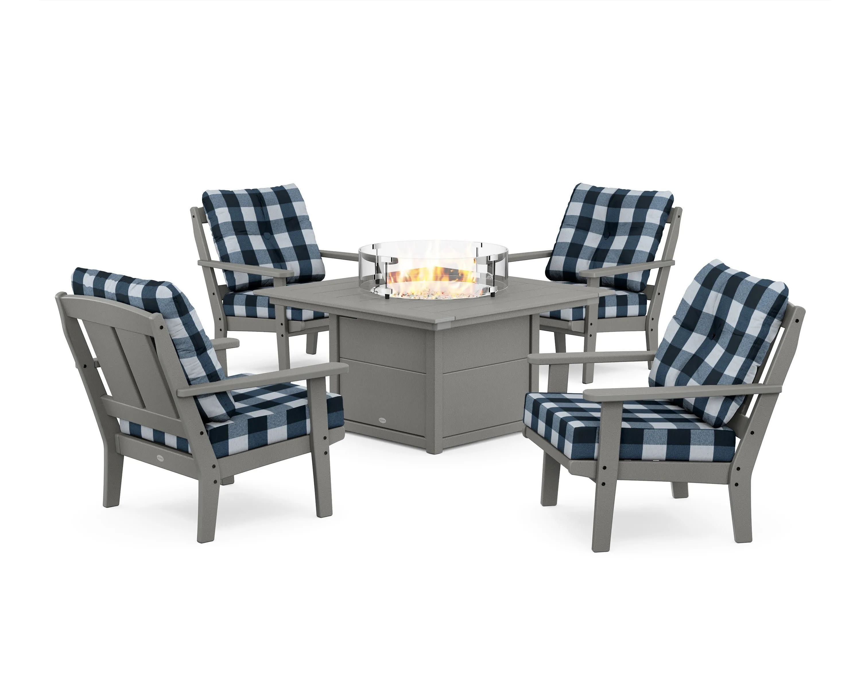 Mission 5-Piece Deep Seating Set with Fire Pit Table