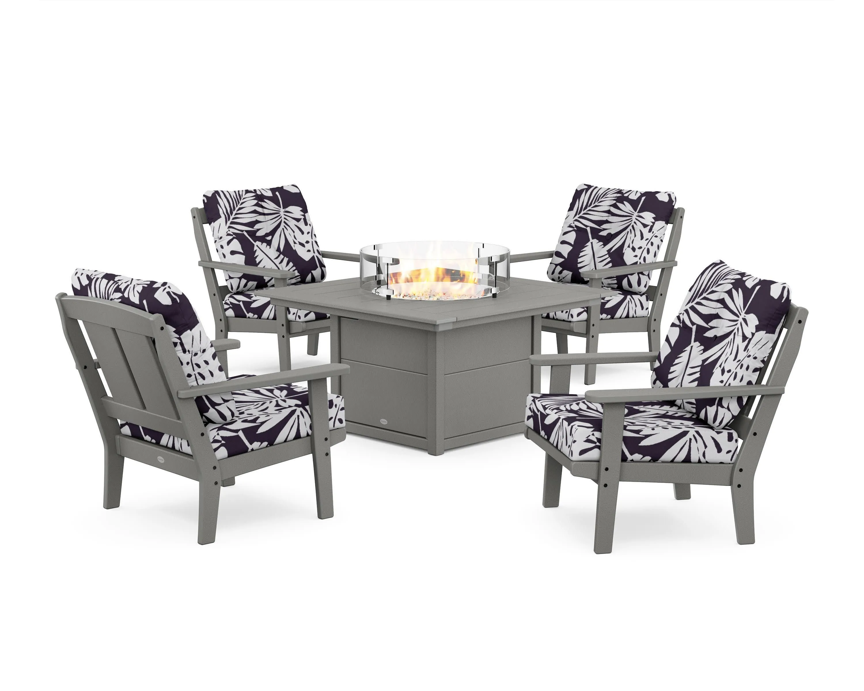 Mission 5-Piece Deep Seating Set with Fire Pit Table