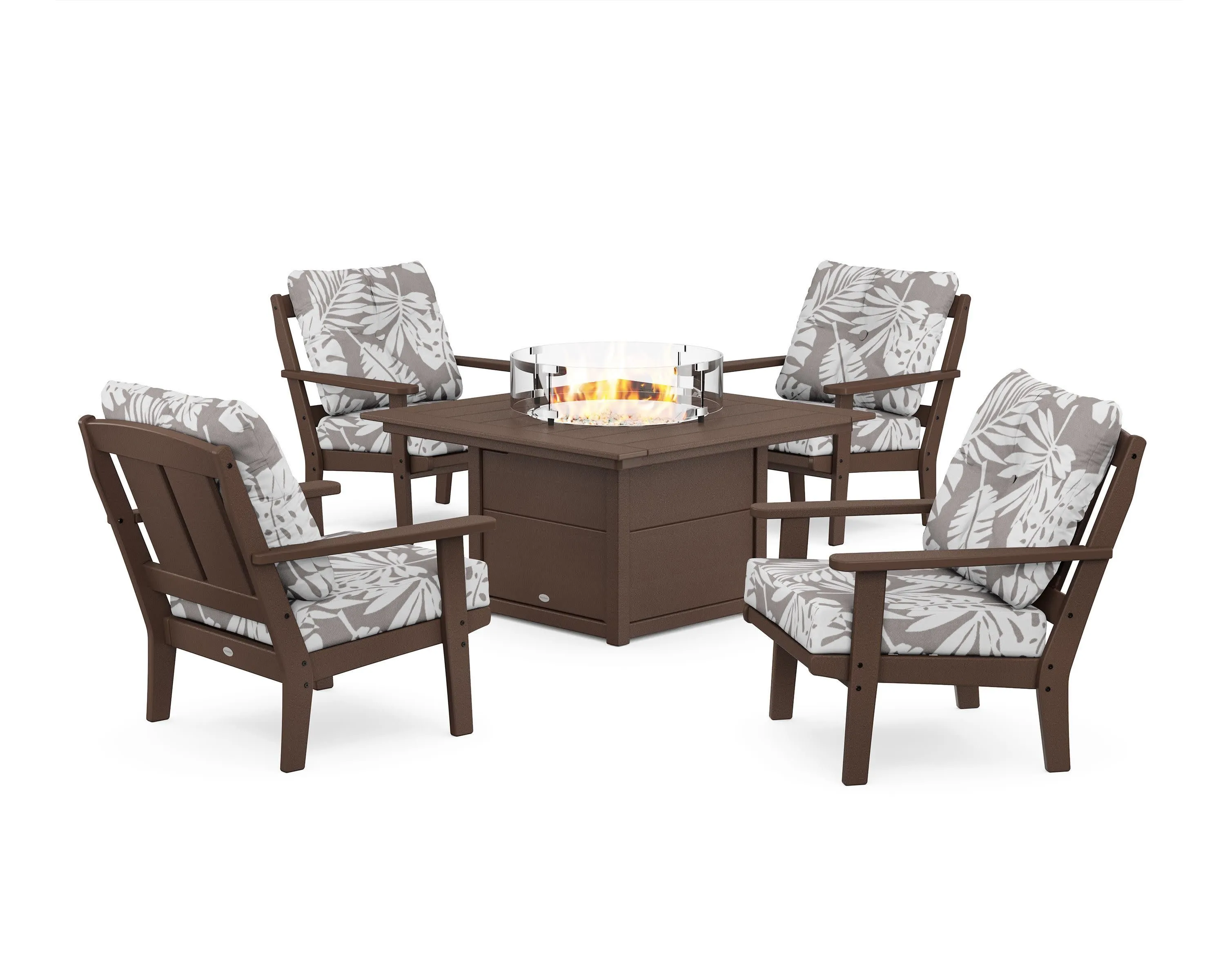 Mission 5-Piece Deep Seating Set with Fire Pit Table