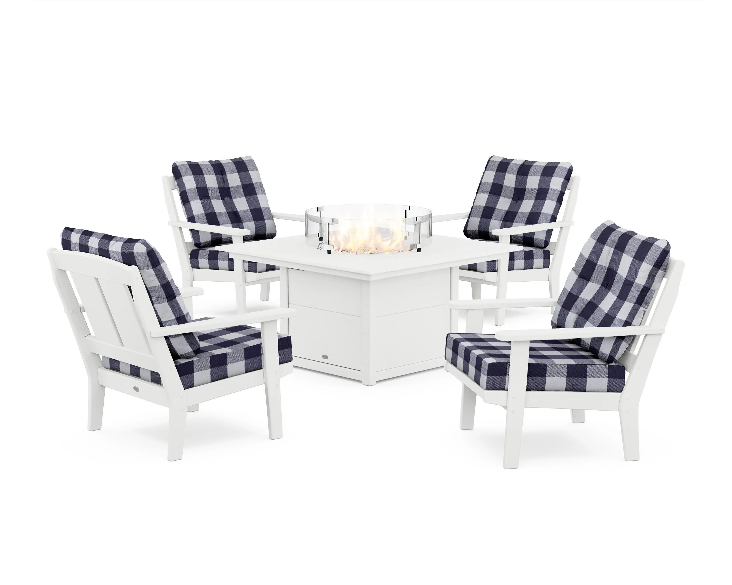 Mission 5-Piece Deep Seating Set with Fire Pit Table