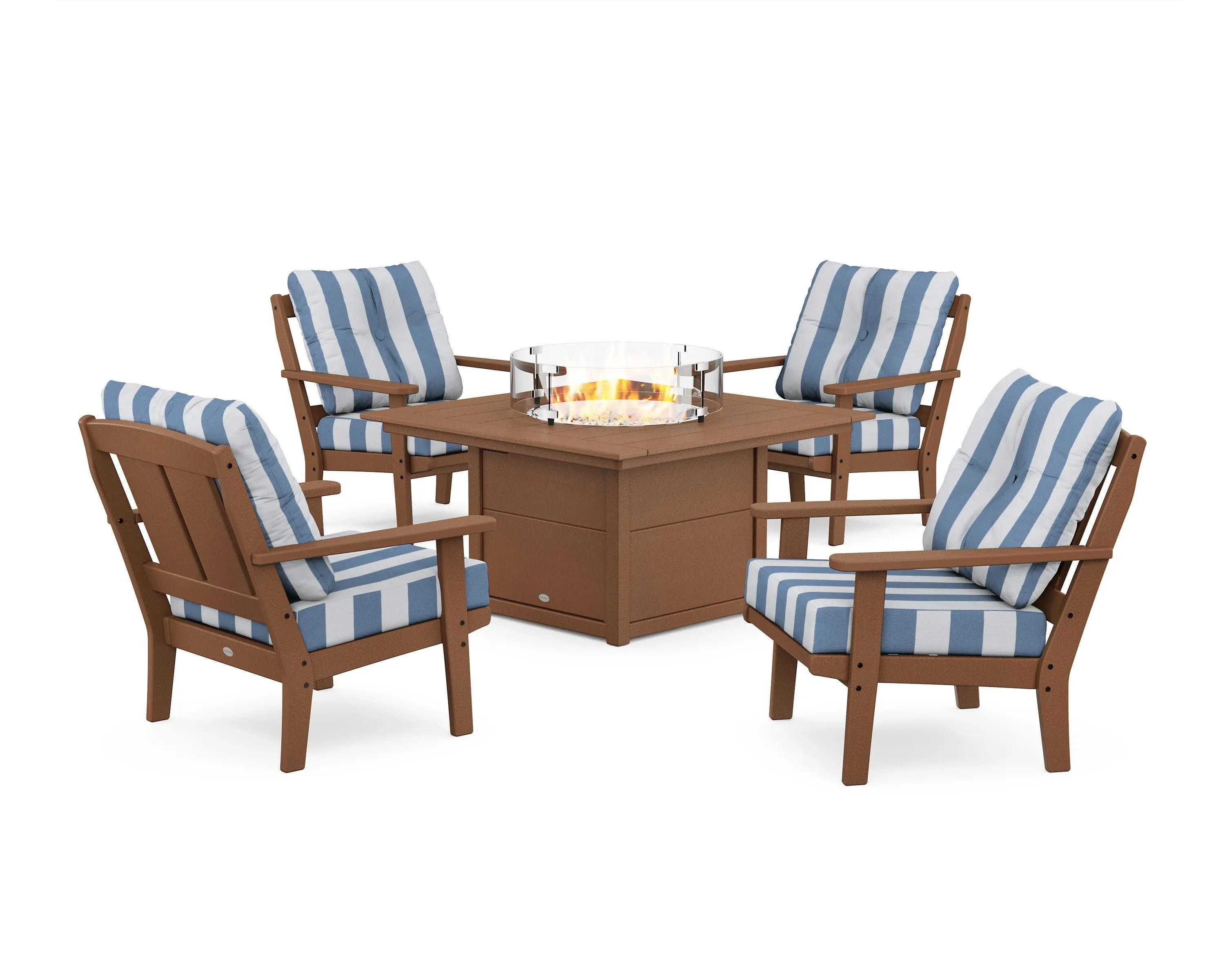 Mission 5-Piece Deep Seating Set with Fire Pit Table