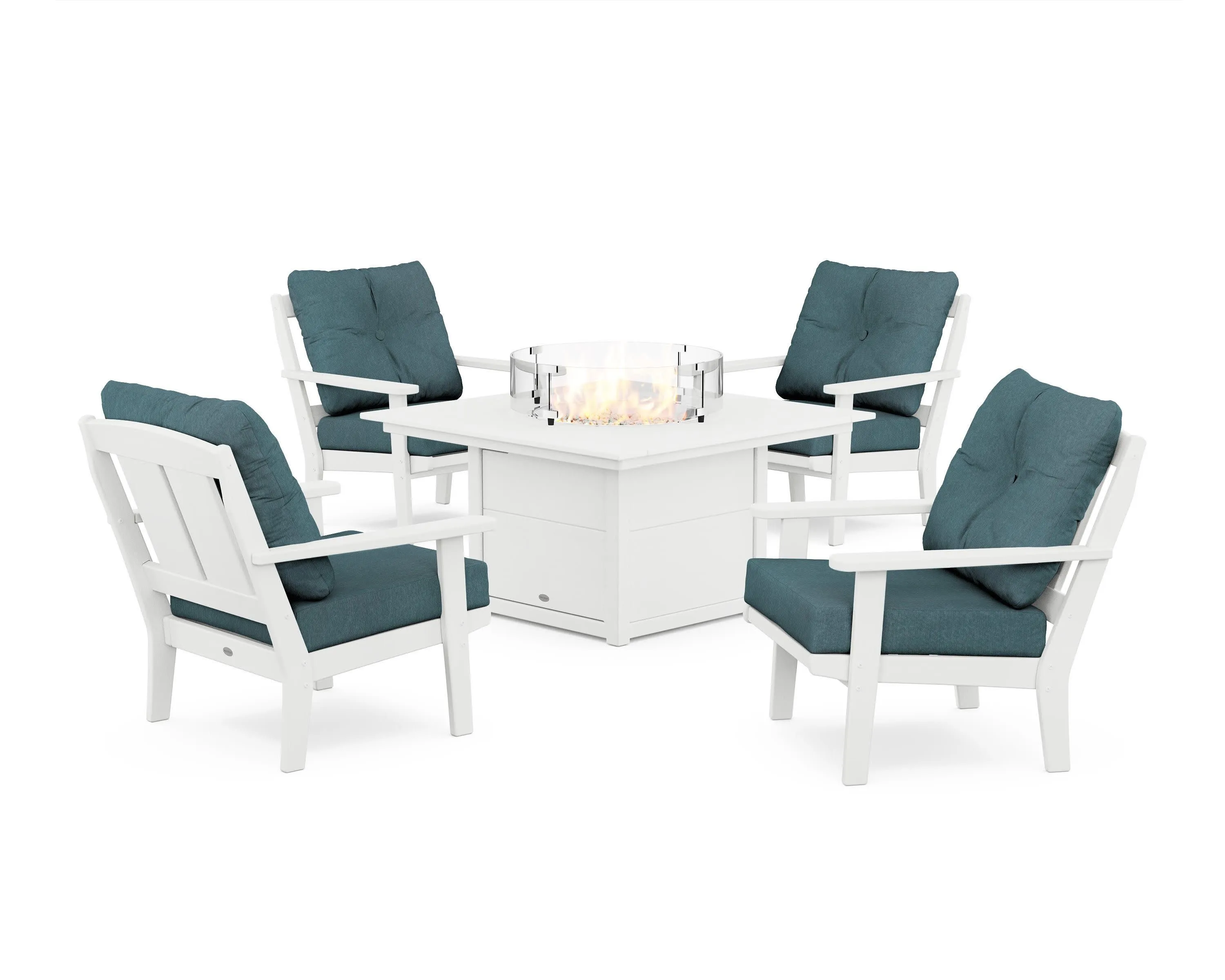 Mission 5-Piece Deep Seating Set with Fire Pit Table