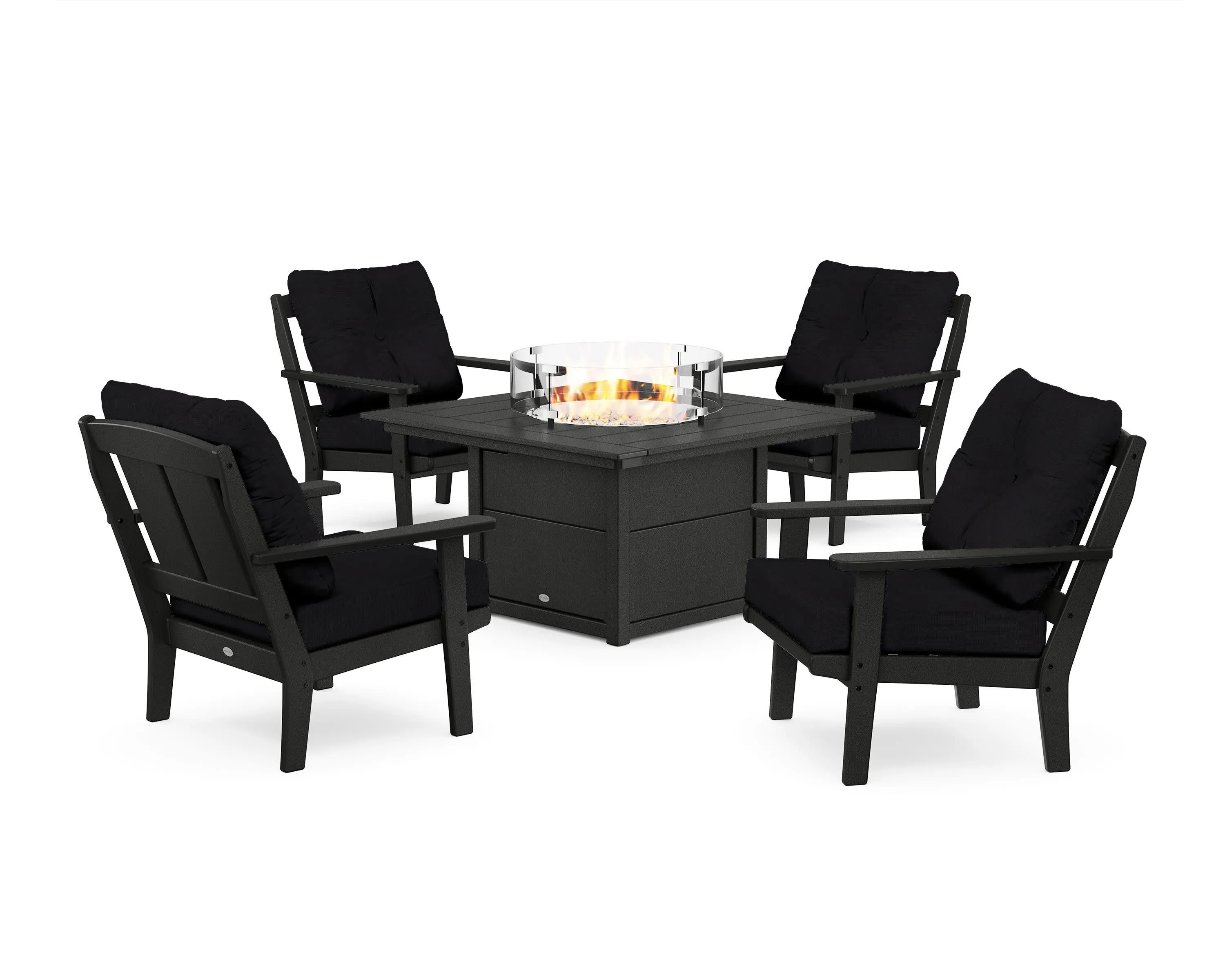 Mission 5-Piece Deep Seating Set with Fire Pit Table