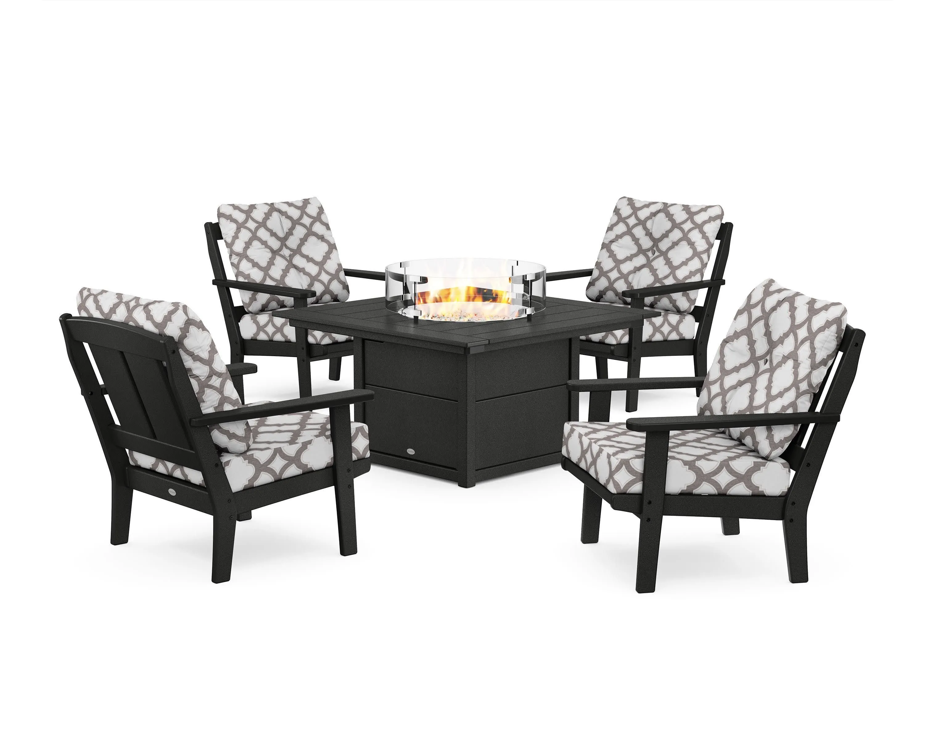 Mission 5-Piece Deep Seating Set with Fire Pit Table