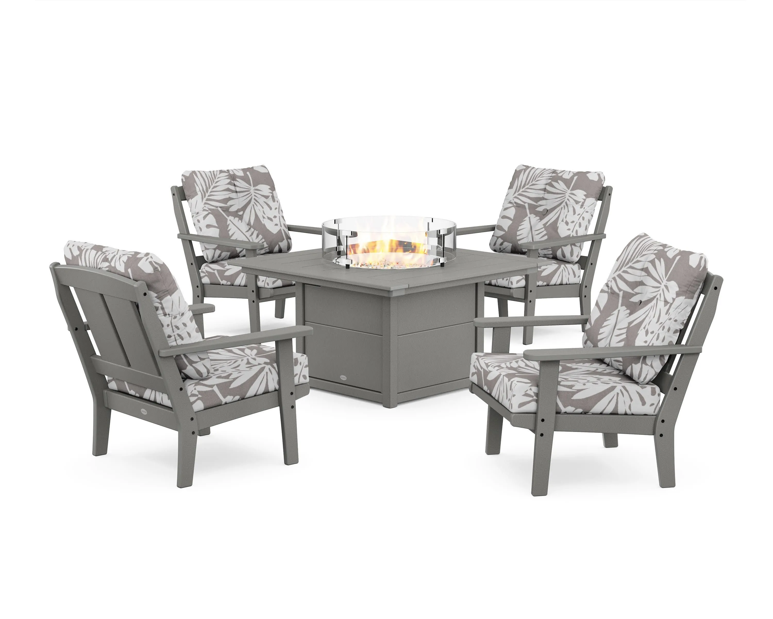 Mission 5-Piece Deep Seating Set with Fire Pit Table