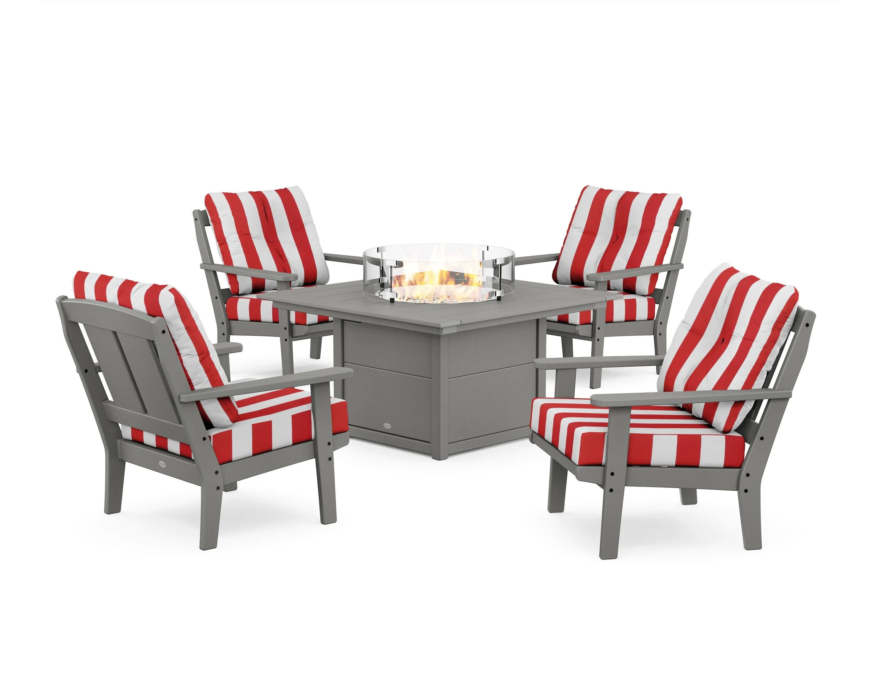Mission 5-Piece Deep Seating Set with Fire Pit Table