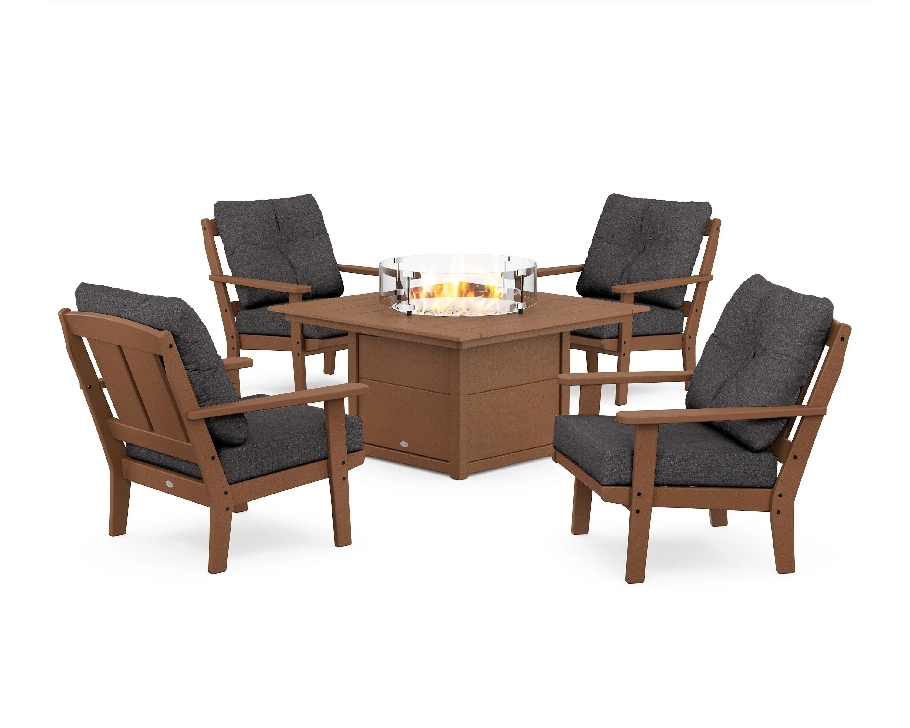 Mission 5-Piece Deep Seating Set with Fire Pit Table