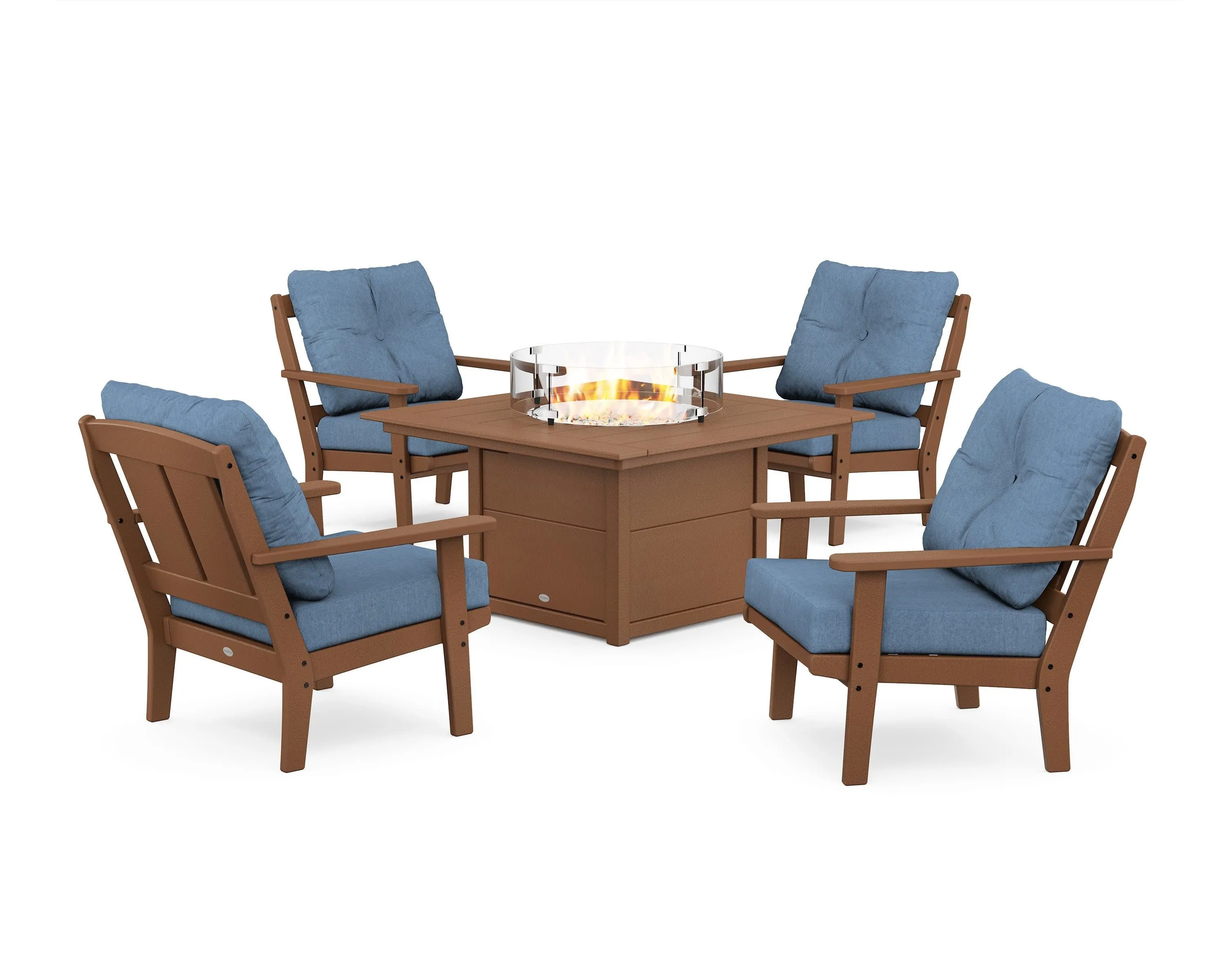 Mission 5-Piece Deep Seating Set with Fire Pit Table