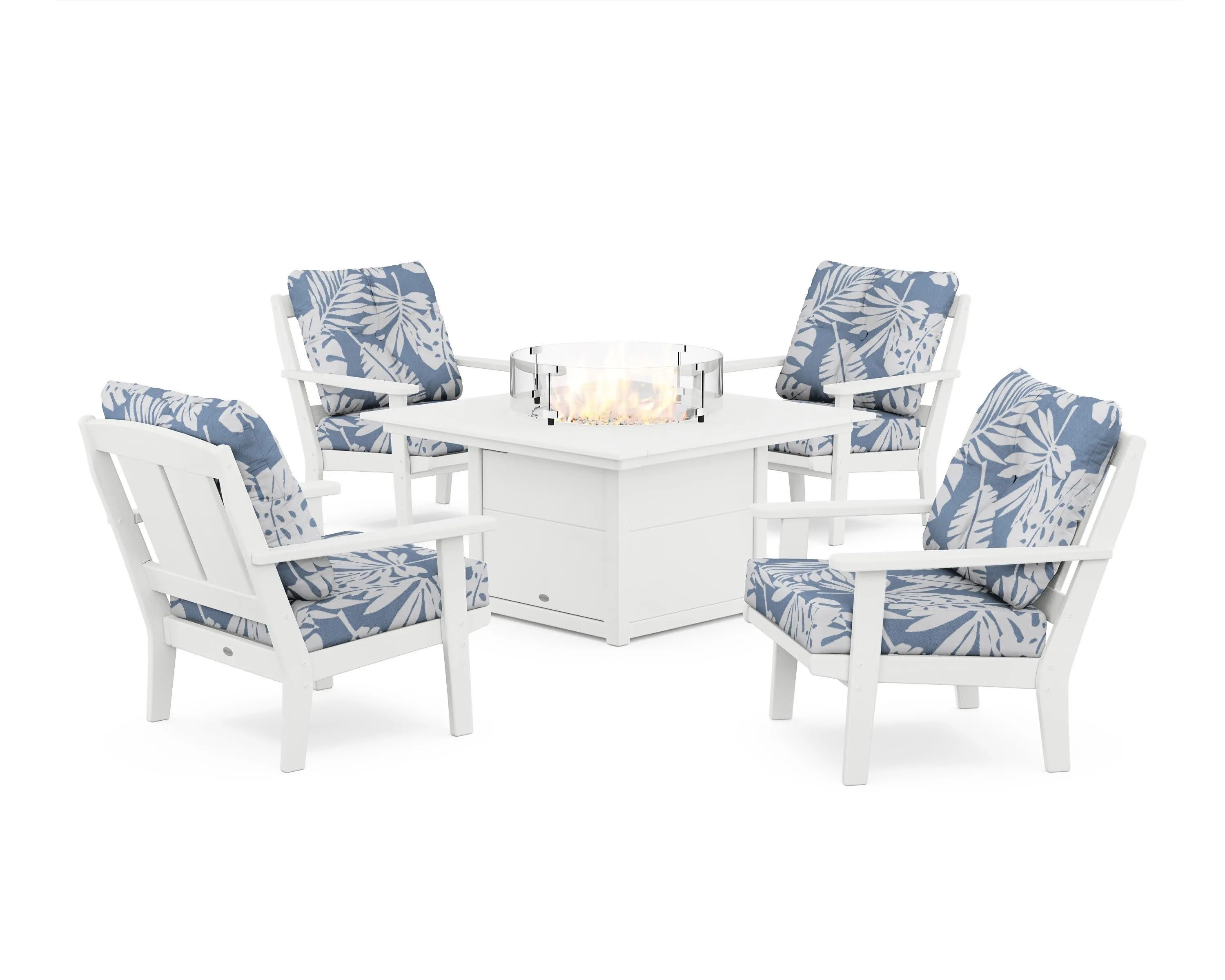Mission 5-Piece Deep Seating Set with Fire Pit Table