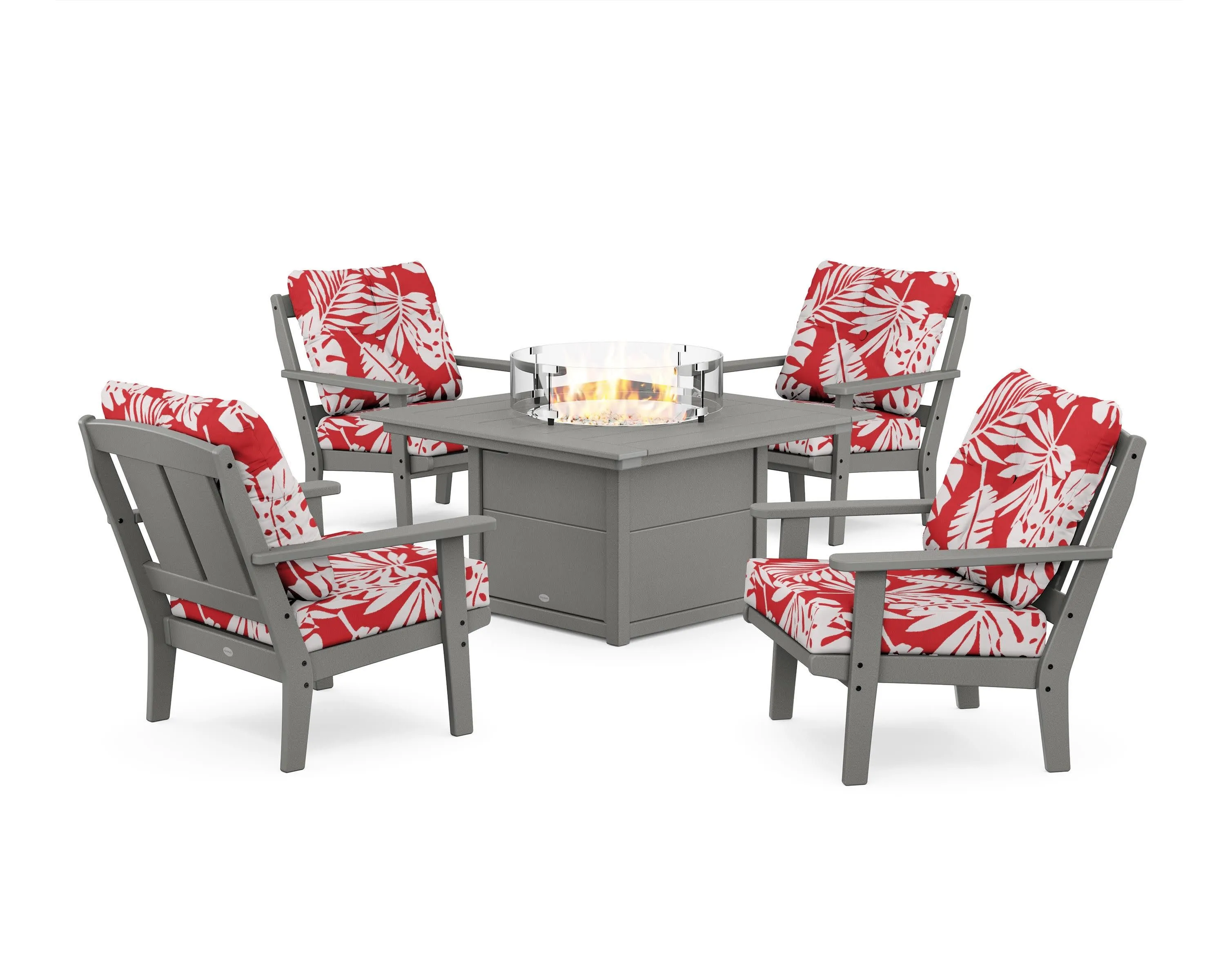 Mission 5-Piece Deep Seating Set with Fire Pit Table
