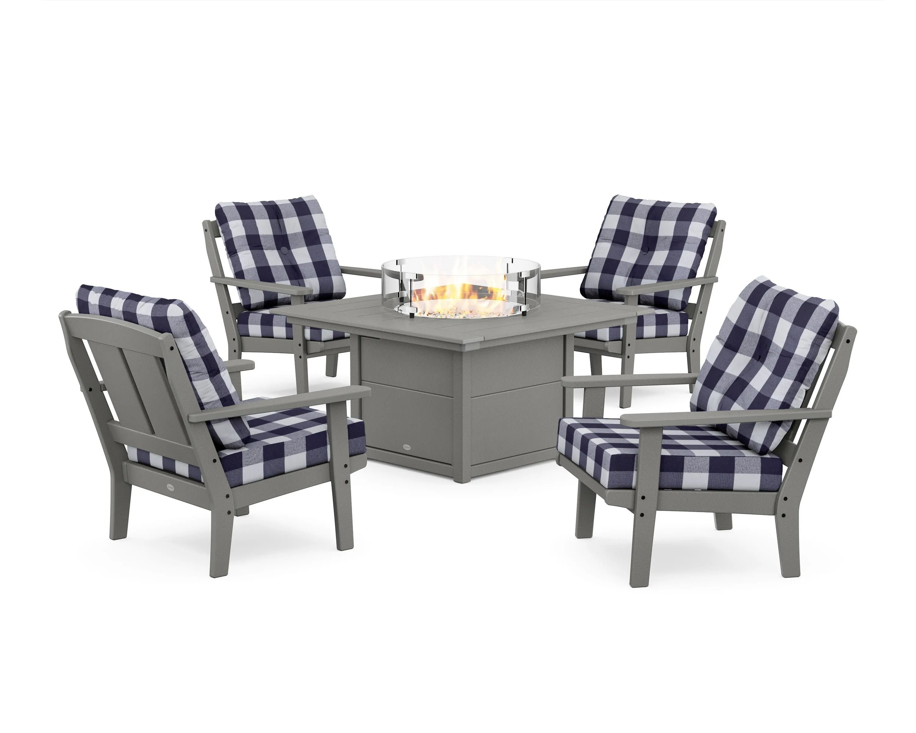 Mission 5-Piece Deep Seating Set with Fire Pit Table