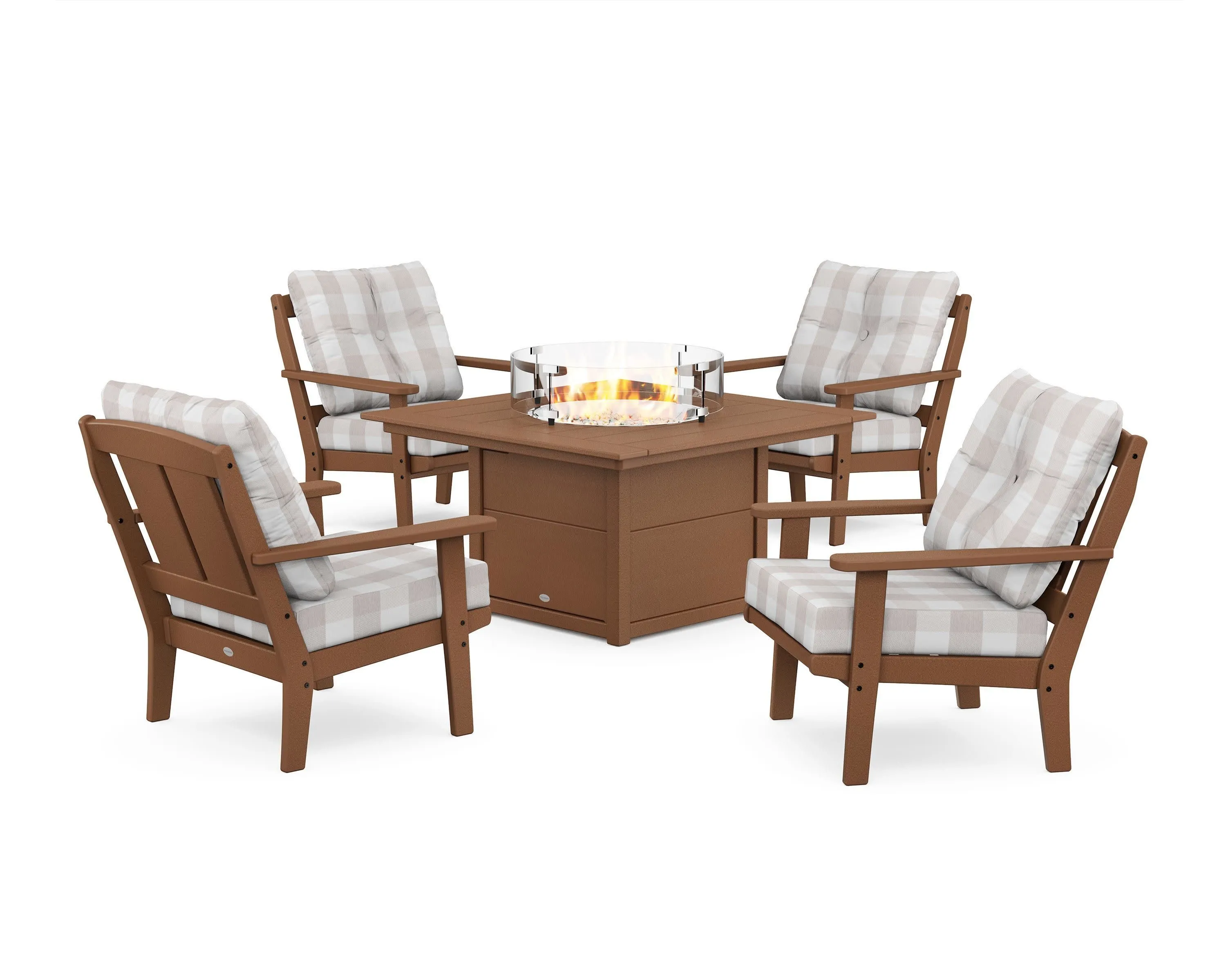 Mission 5-Piece Deep Seating Set with Fire Pit Table