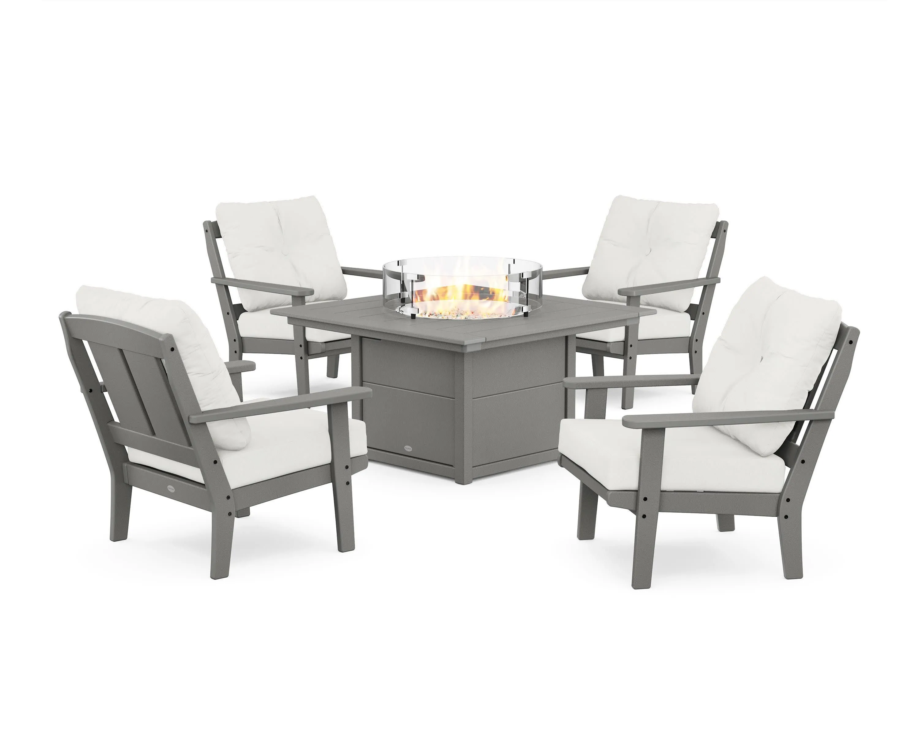 Mission 5-Piece Deep Seating Set with Fire Pit Table