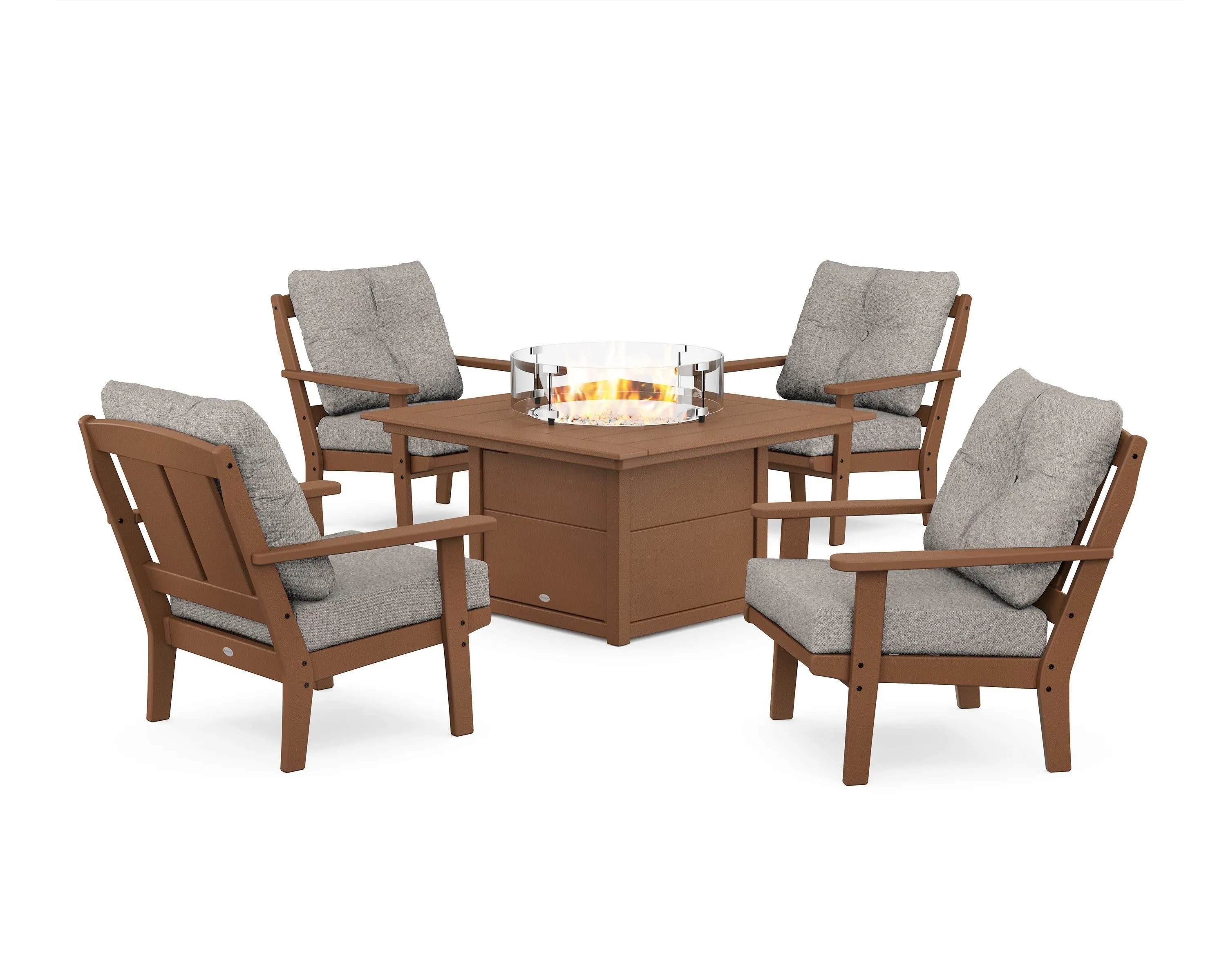 Mission 5-Piece Deep Seating Set with Fire Pit Table