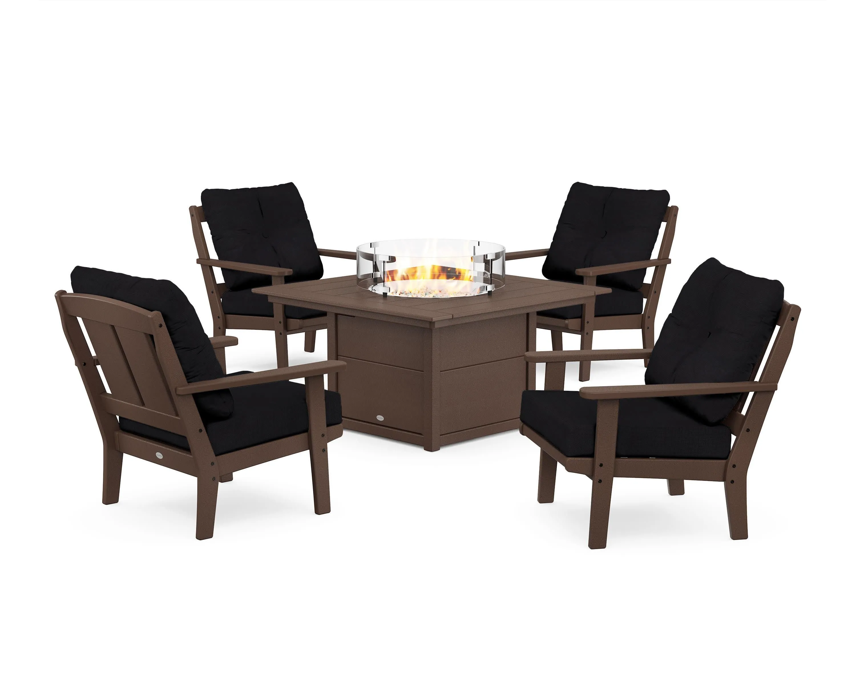 Mission 5-Piece Deep Seating Set with Fire Pit Table